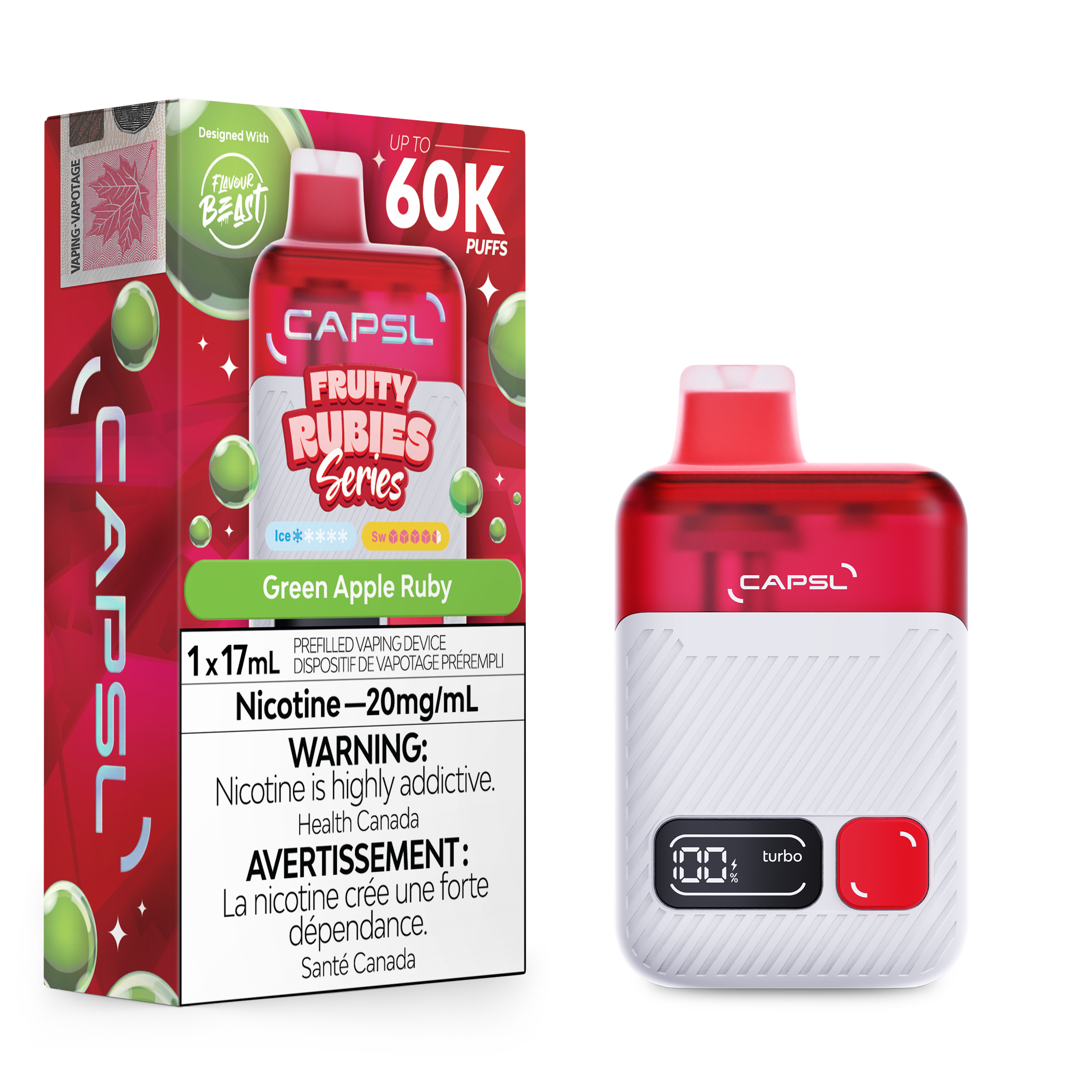 GREEN APPLE RUBY - CAPSL DISPOSABLE (17mL)