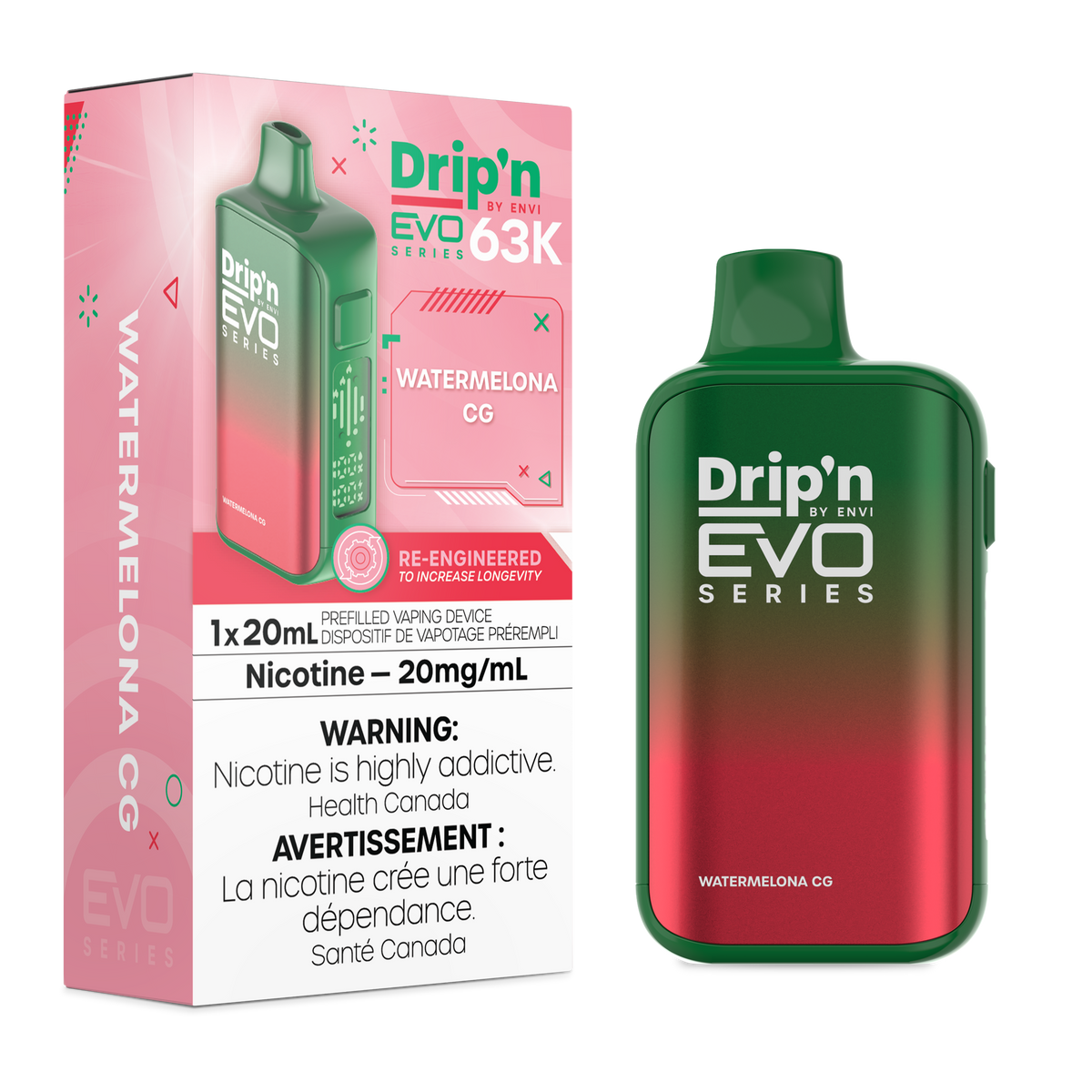 WATERMELONA CG - DRIP'N EVO 63K BY ENVI (20ML)