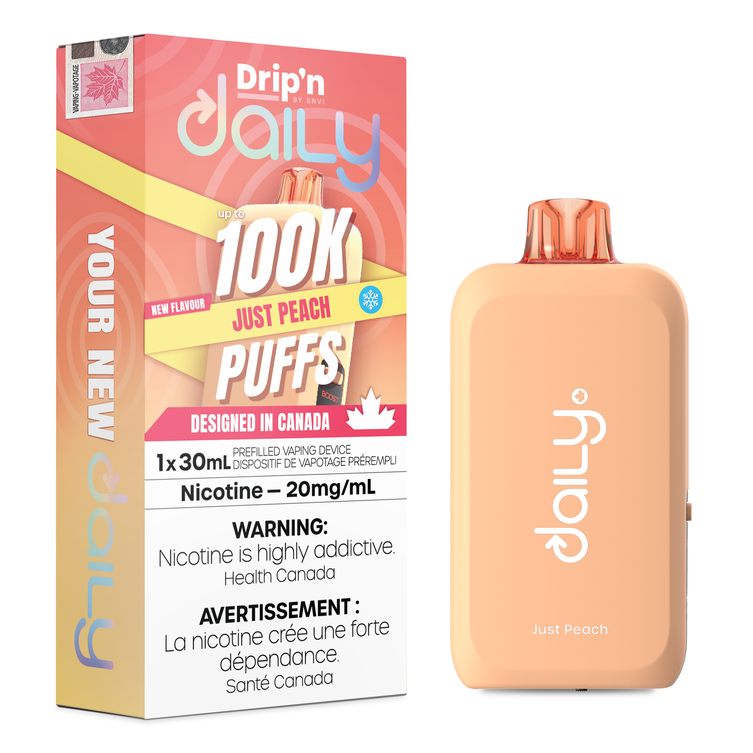 JUST PEACH - DRIP'N DAILY 100K BY ENVI (30ML)
