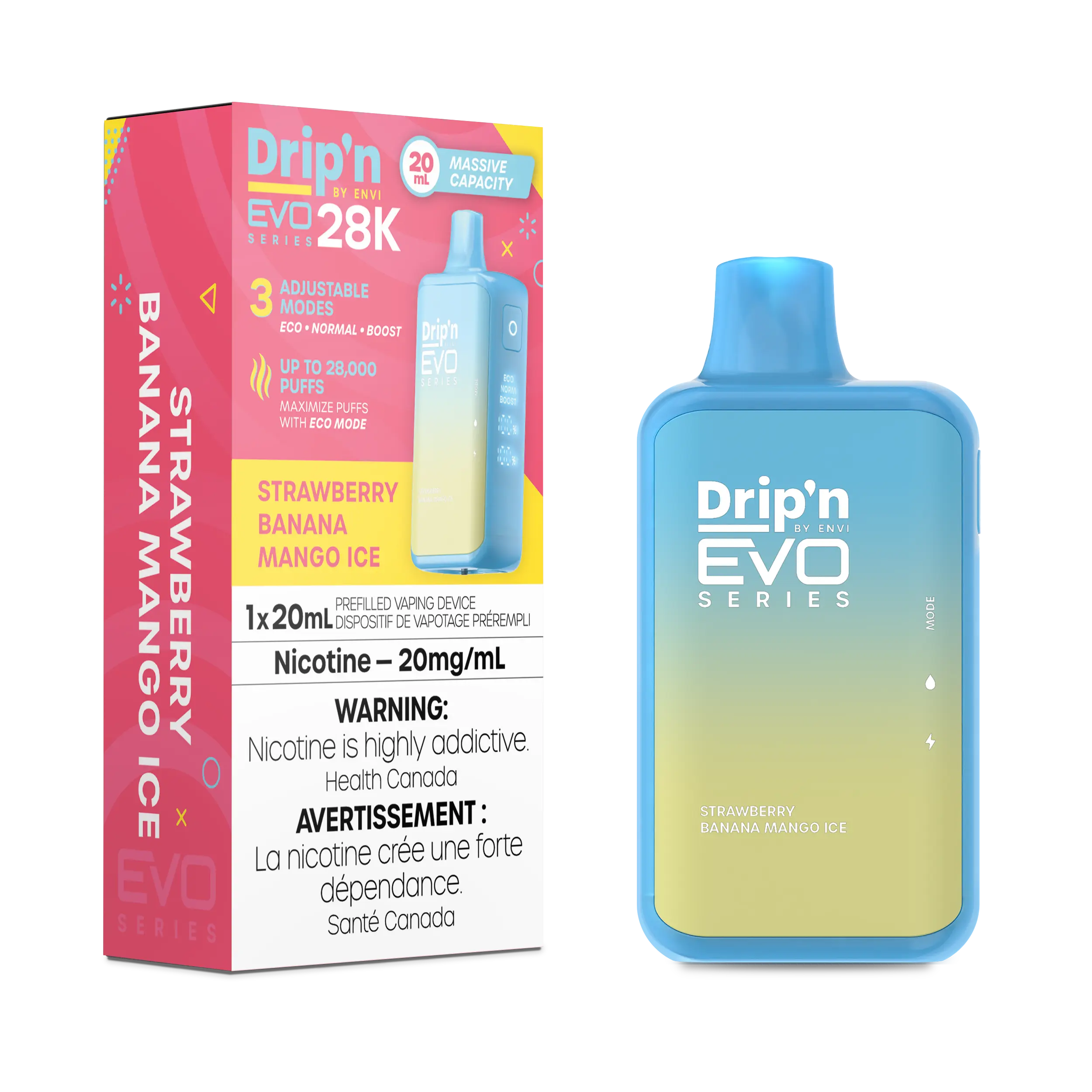 STRAWBERRY BANANA MANGO ICE - DRIP'N EVO 28K BY ENVI (ONTARIO)