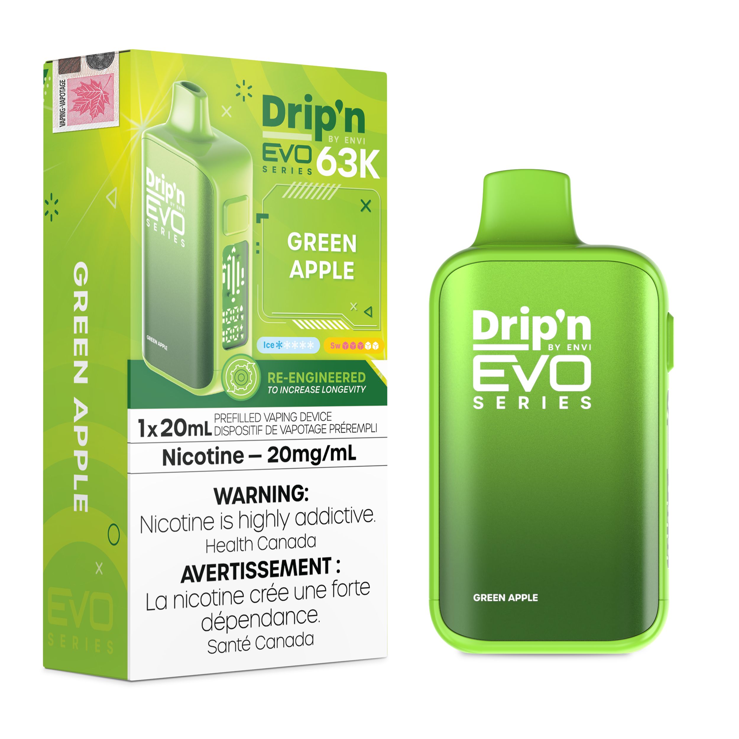GREEN APPLE - DRIP'N EVO 63K BY ENVI (20ML)