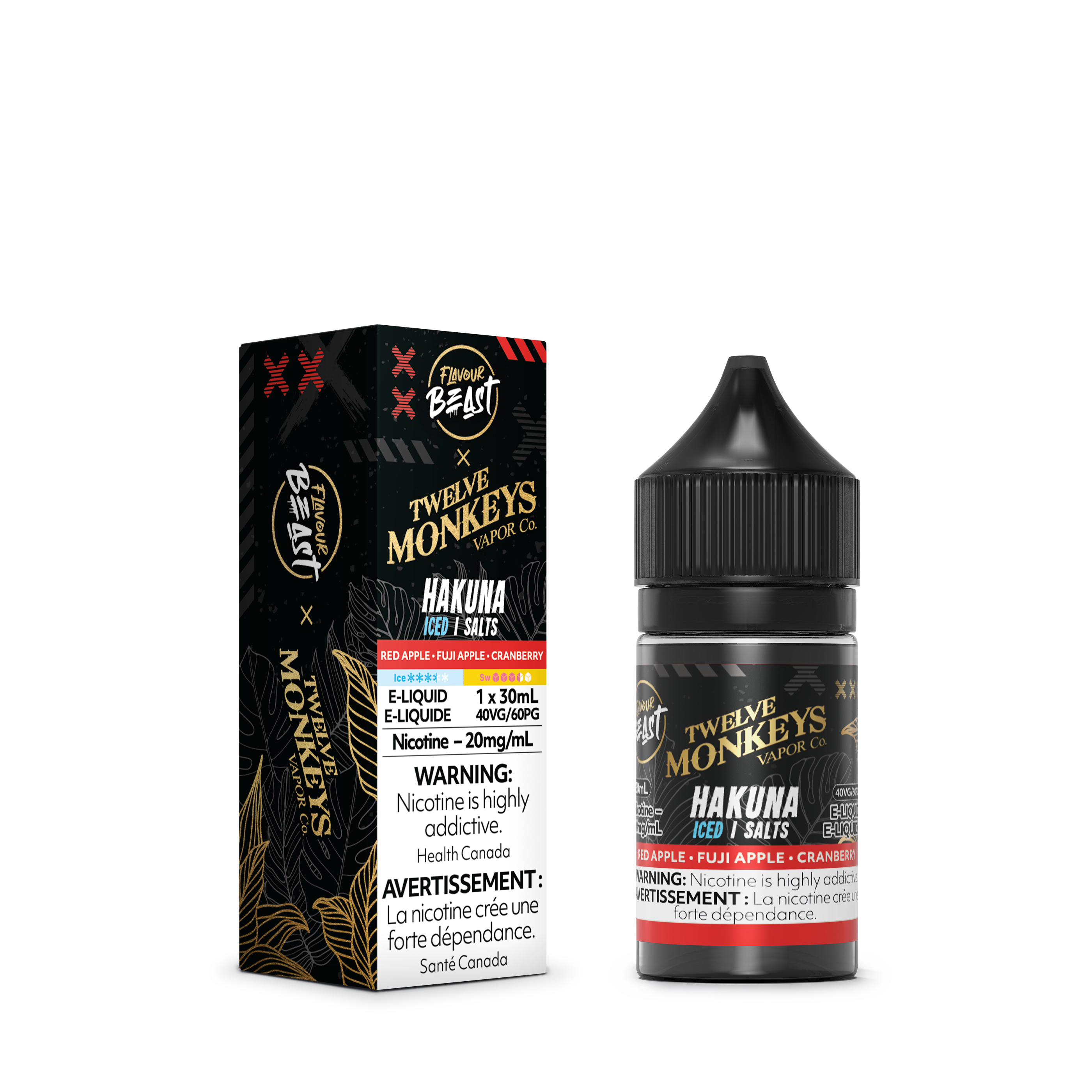HAKUNA ICED - FLAVOUR BEAST X 12 MONKEYS E LIQUID (30mL) (ONTARIO)
