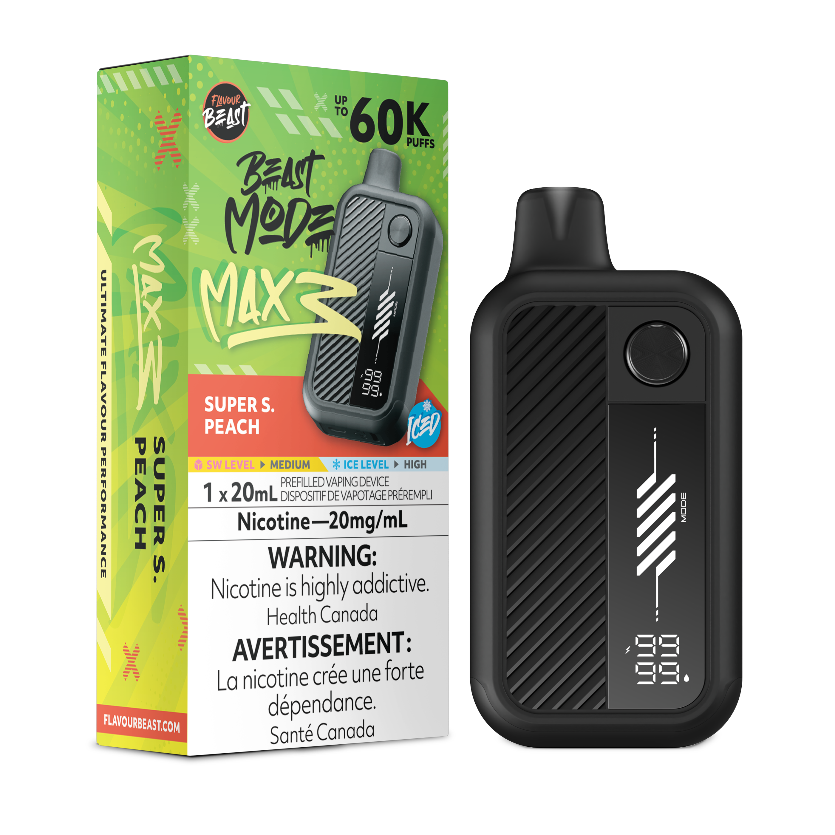 SUPER S. PEACH - FLAVOUR BEAST BEAST MODE MAX 3 (20mL)