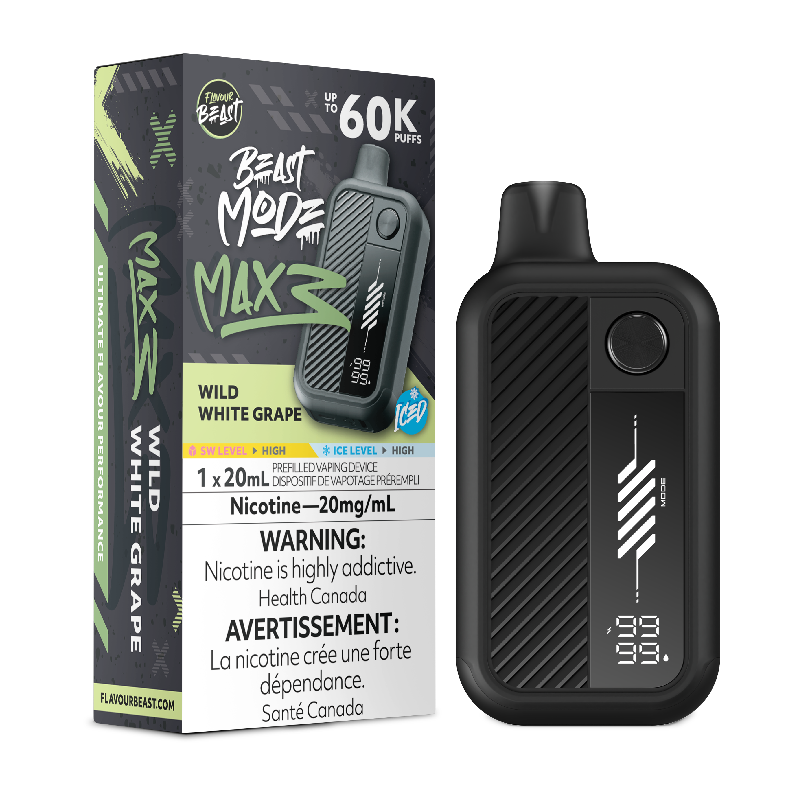 WILD WHITE GRAPE - FLAVOUR BEAST BEAST MODE MAX 3 (20mL)
