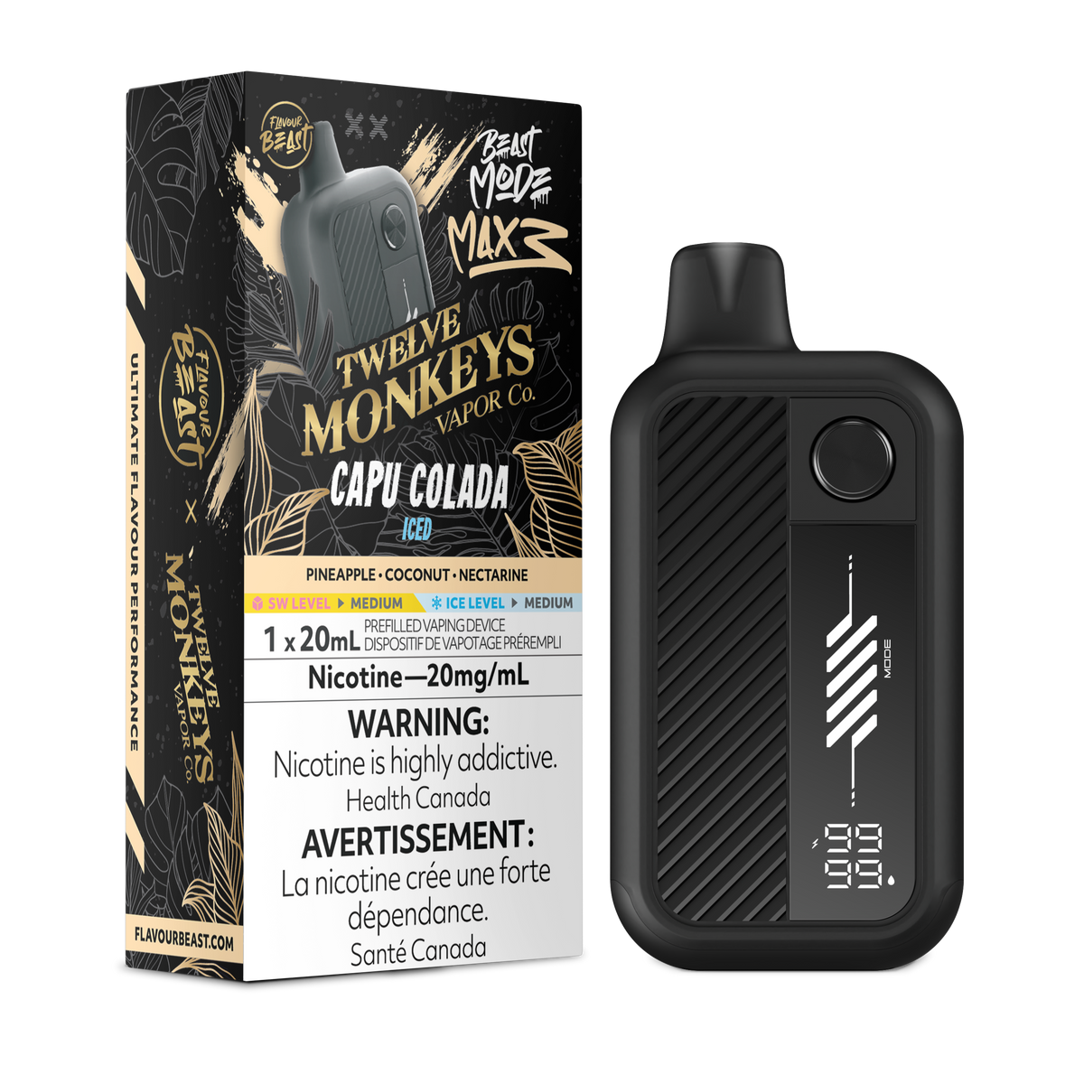 CAPU COLADA - FLAVOUR BEAST X 12 MONKEYS BEAST MODE MAX 3 (20mL)