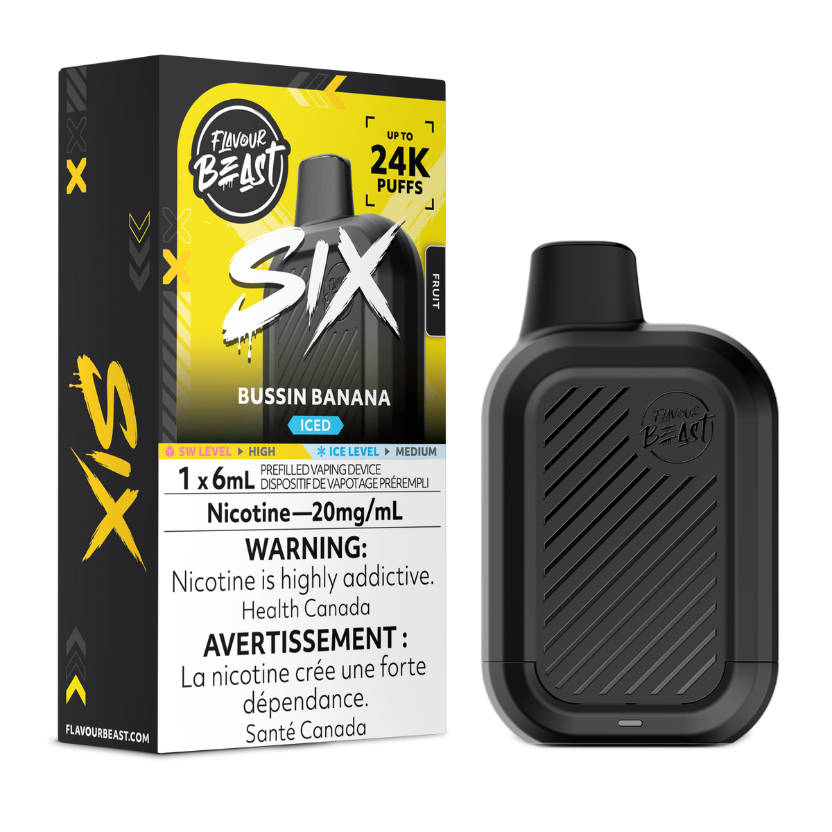 BUSSIN BANANA ICE - FLAVOUR BEAST SIX 24K (6mL)