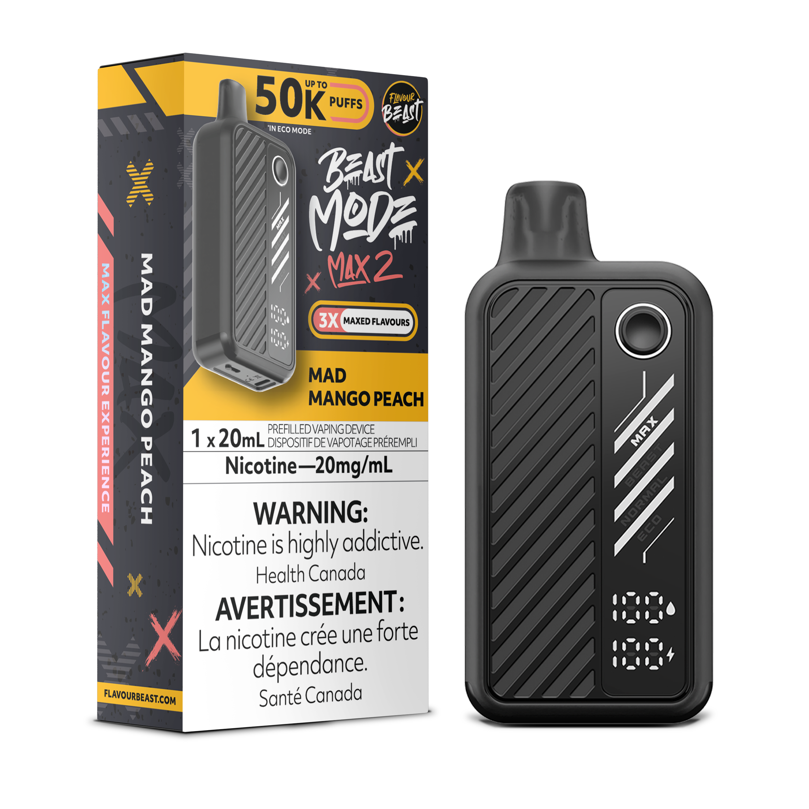 MAD MANGO PEACH - FLAVOUR BEAST BEAST MODE MAX 2 (20mL) (ONTARIO)