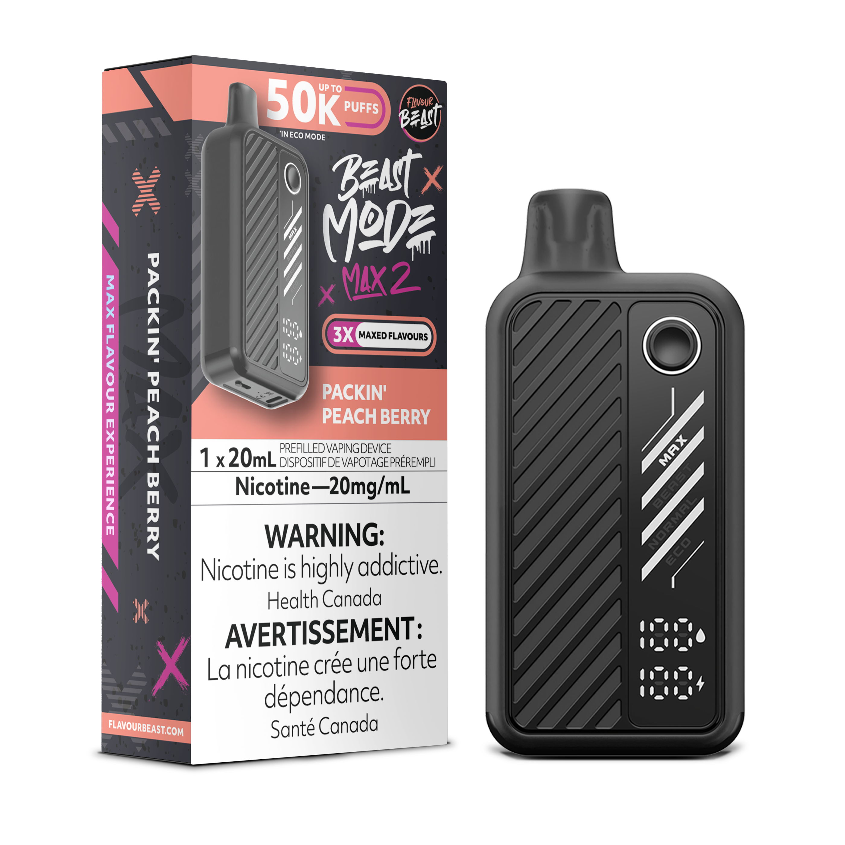 PACKIN' PEACH BERRY - FLAVOUR BEAST BEAST MODE MAX 2 (20mL) (ONTARIO)