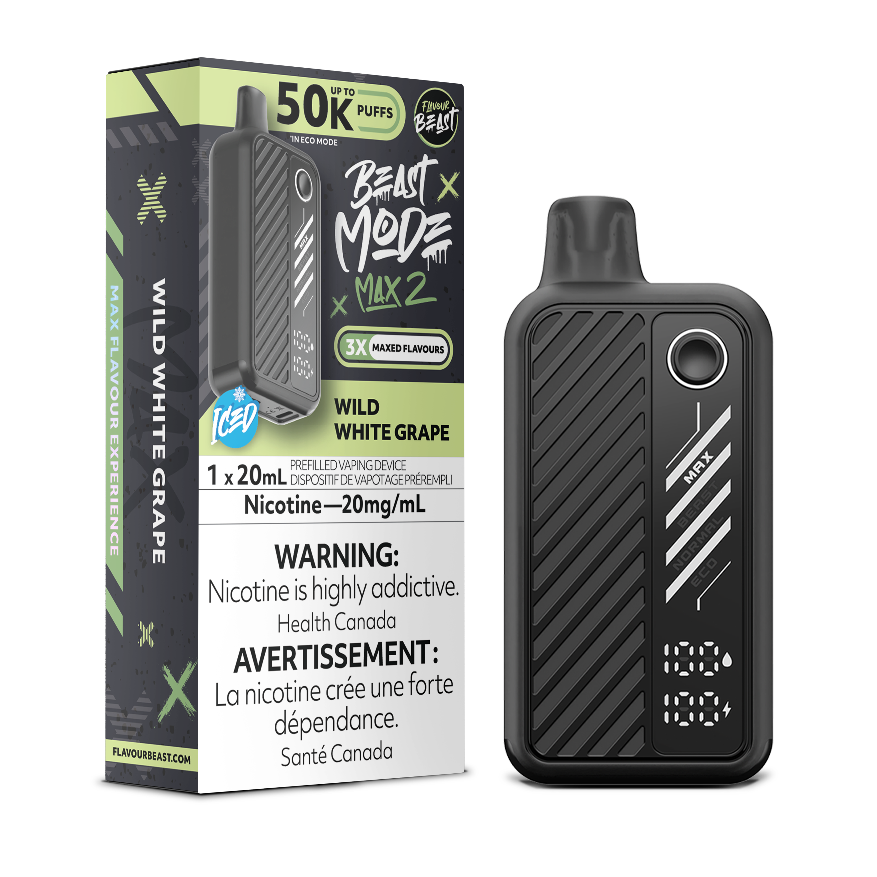 WILD WHITE GRAPE - FLAVOUR BEAST BEAST MODE MAX 2 (20mL) (ONTARIO)