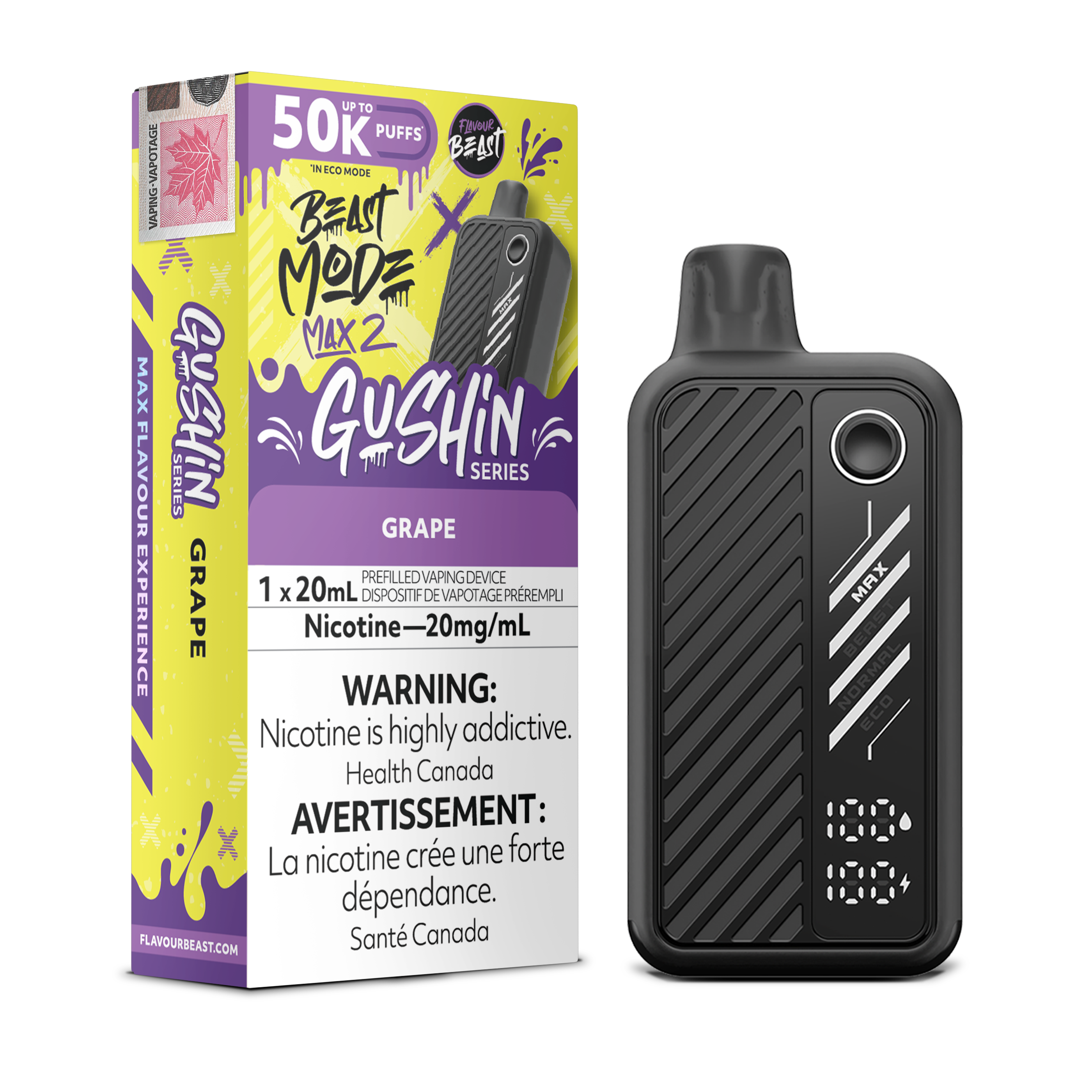 GUSHIN GRAPE - FLAVOUR BEAST BEAST MODE MAX 2 (20mL) (ONTARIO)