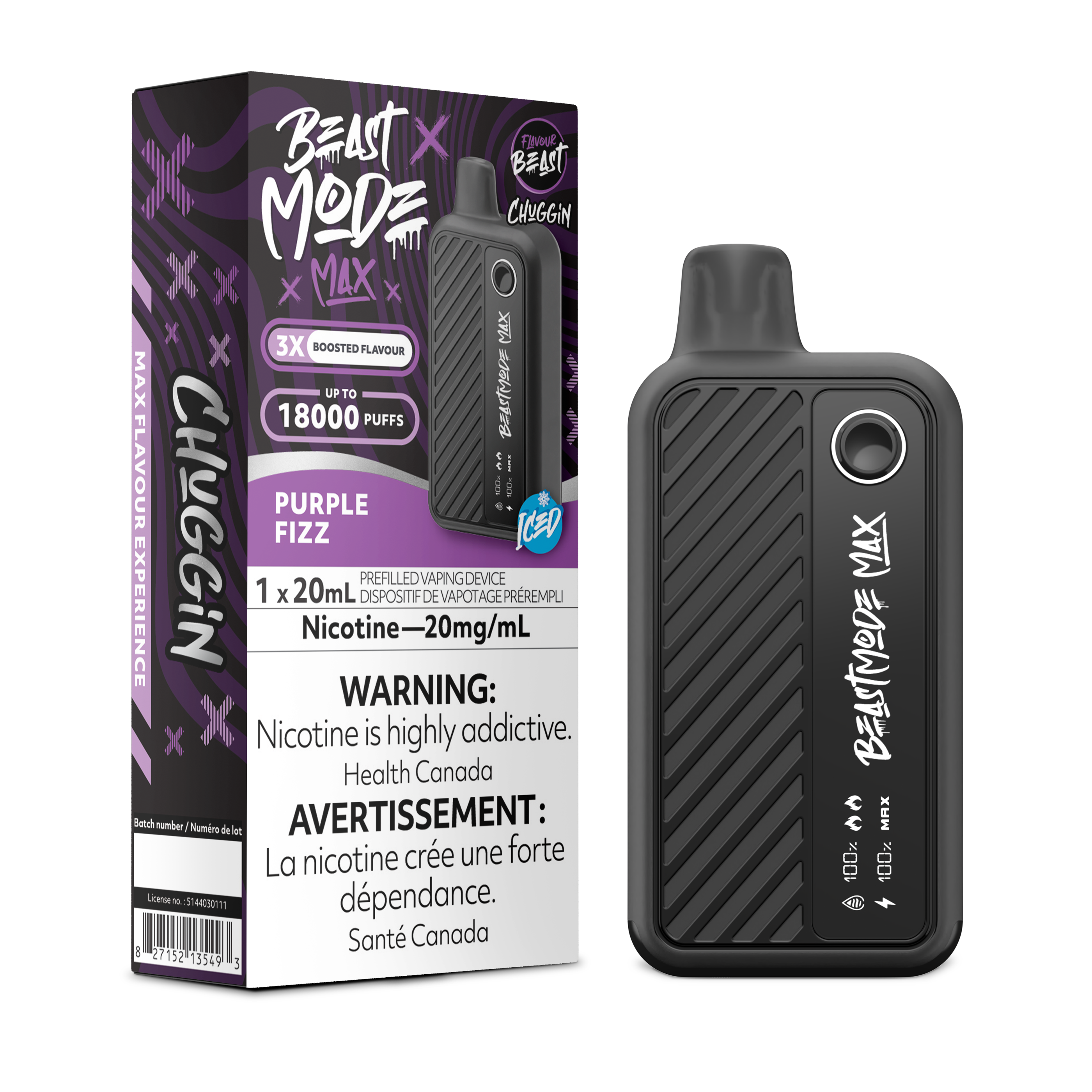 CHUGGIN' PURPLE FIZZ - FLAVOUR BEAST BEAST MODE MAX (20mL) (ONTARIO)