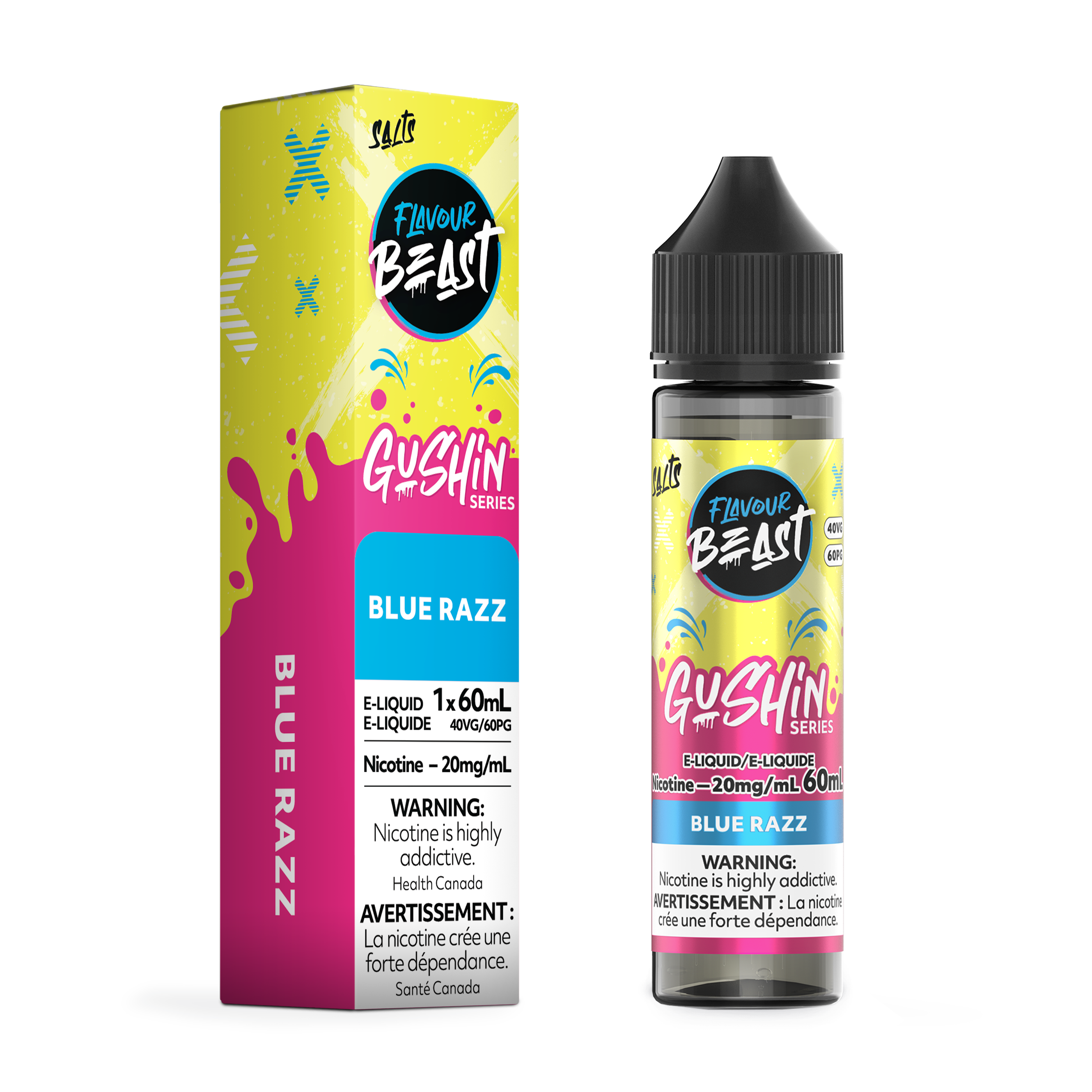 GUSHIN BLUE RAZZ - FLAVOUR BEAST E LIQUID (60mL)