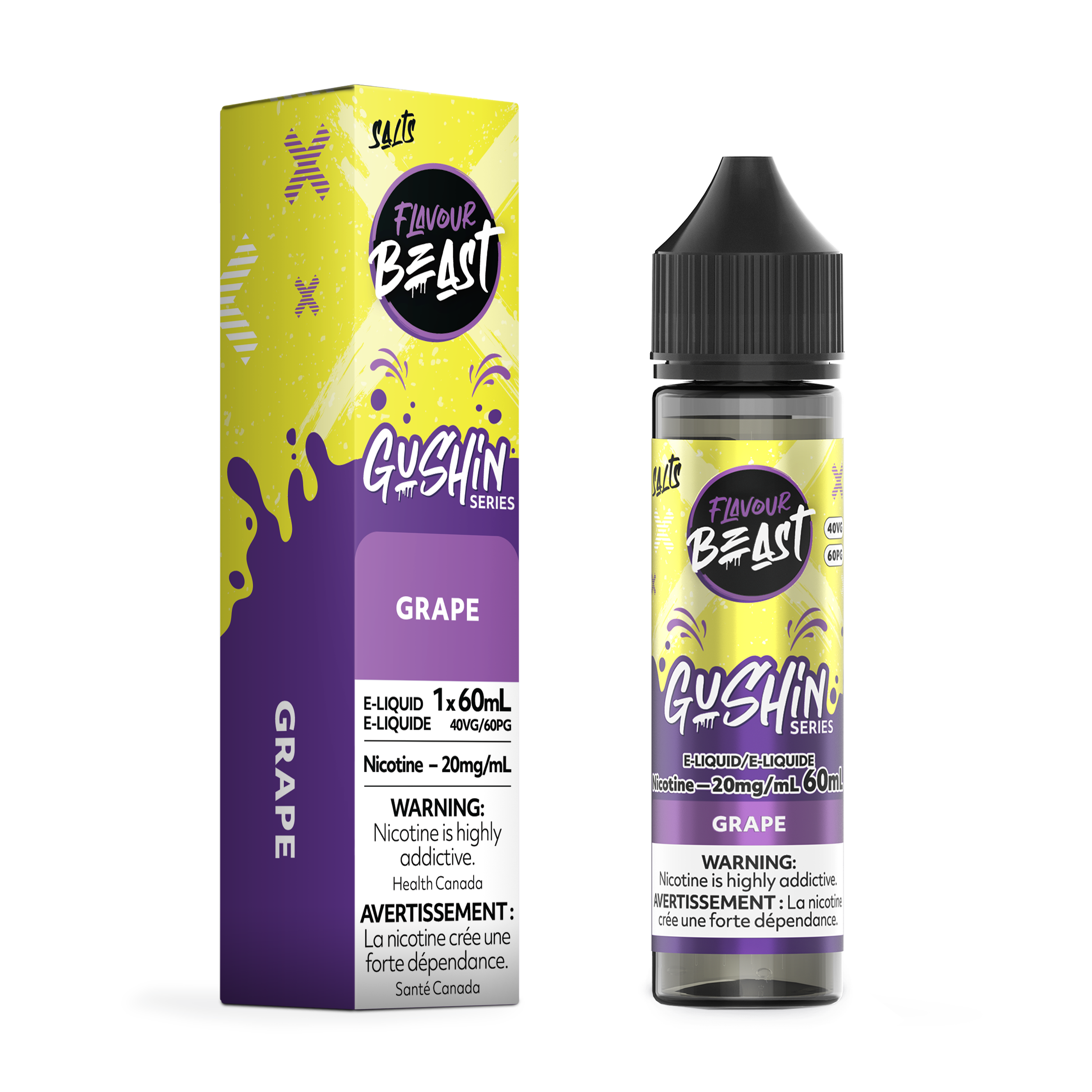 GUSHIN GRAPE - FLAVOUR BEAST E LIQUID (60mL) GUSHIN GRAPE - FLAVOUR BEAST E LIQUID (60mL)