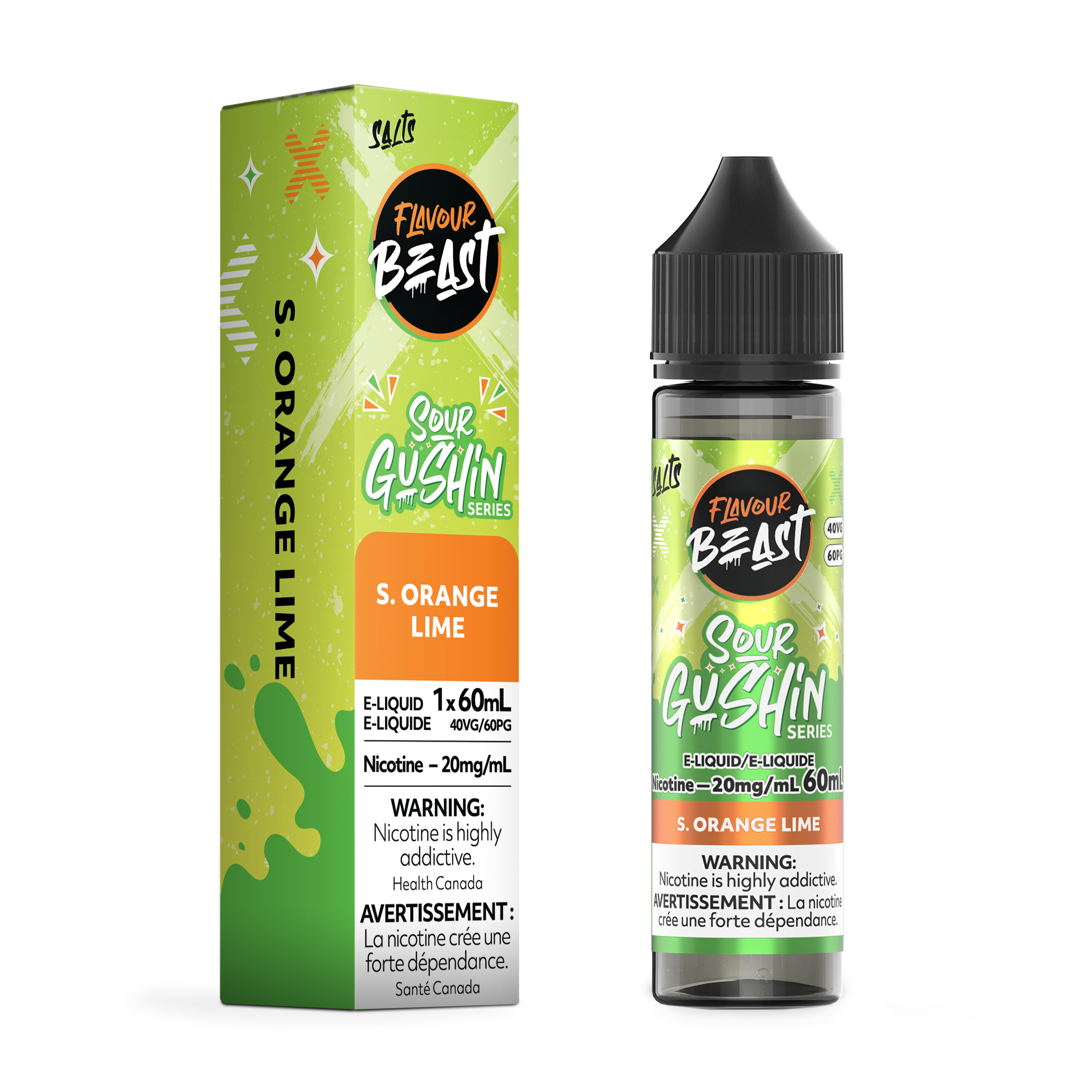 GUSHIN S. ORANGE LIME - FLAVOUR BEAST E LIQUID (60mL)