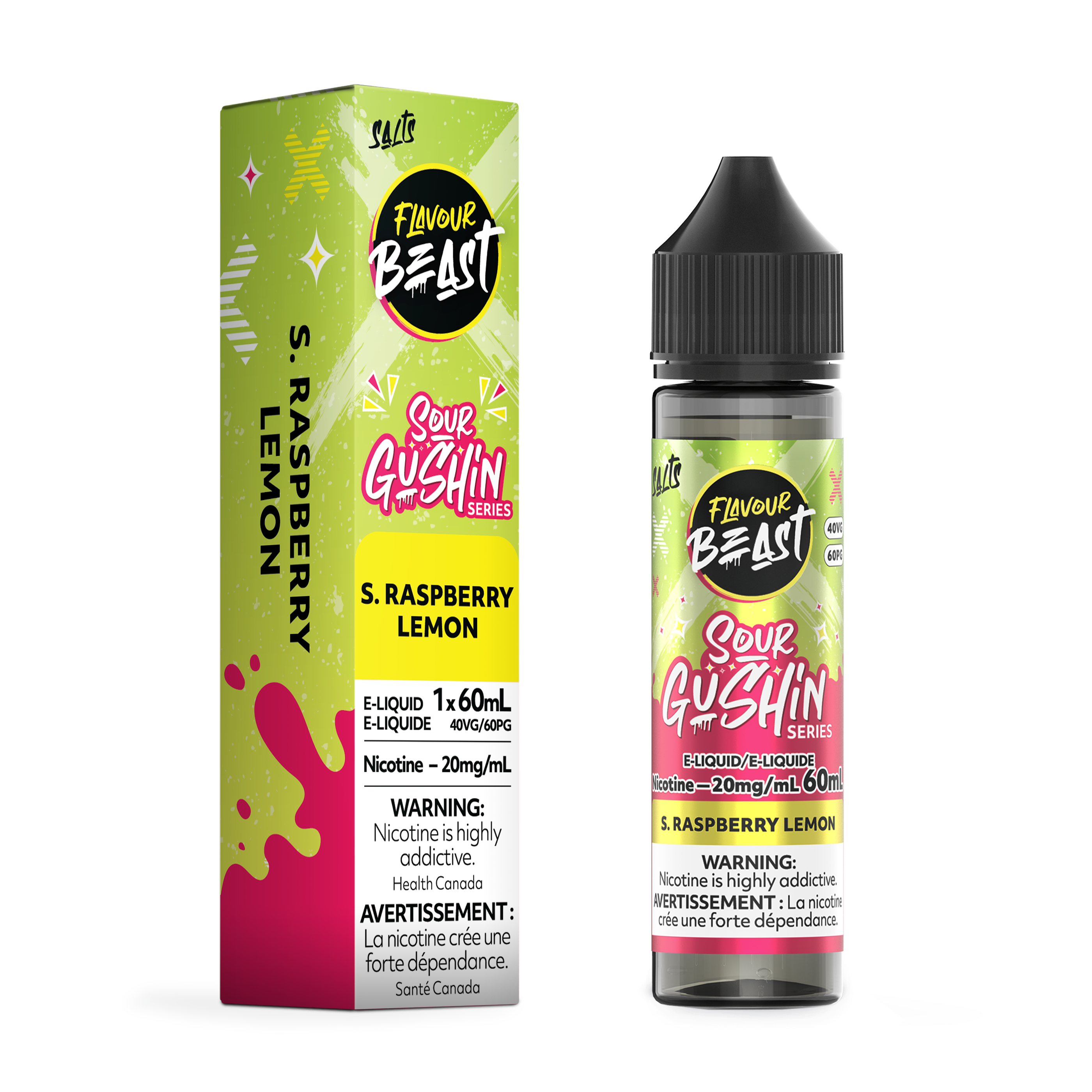 GUSHIN S. RASPBERRY LEMON - FLAVOUR BEAST E LIQUID (60mL)