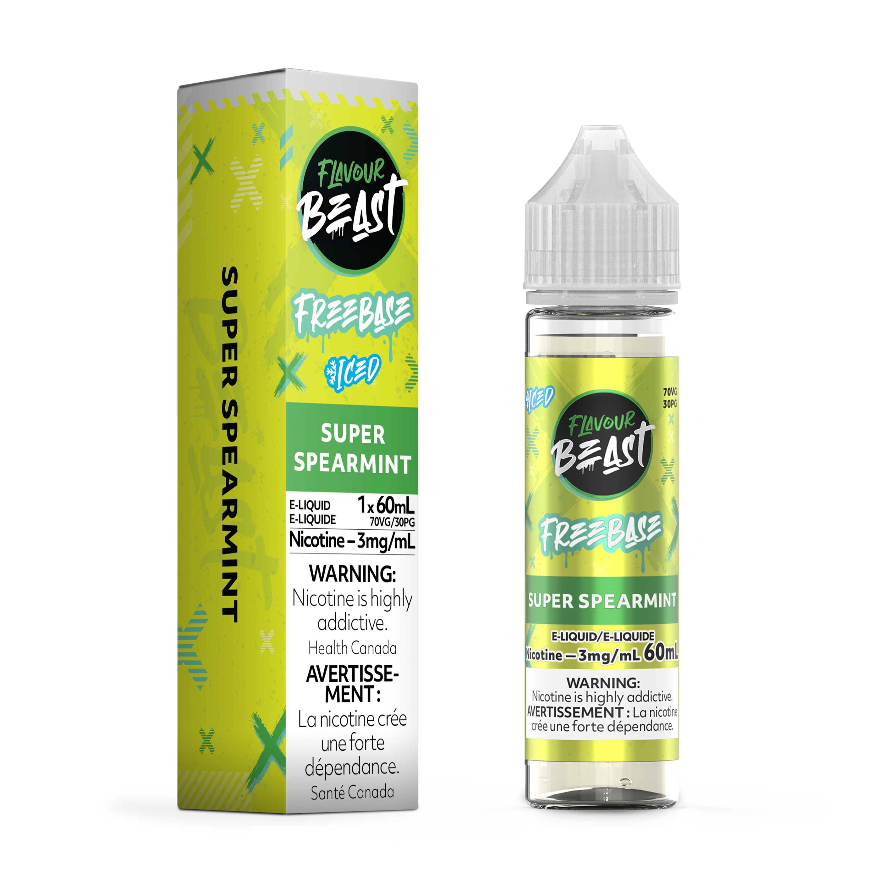 SUPER SPEARMINT - FLAVOUR BEAST FREEBASE E LIQUID (60mL)