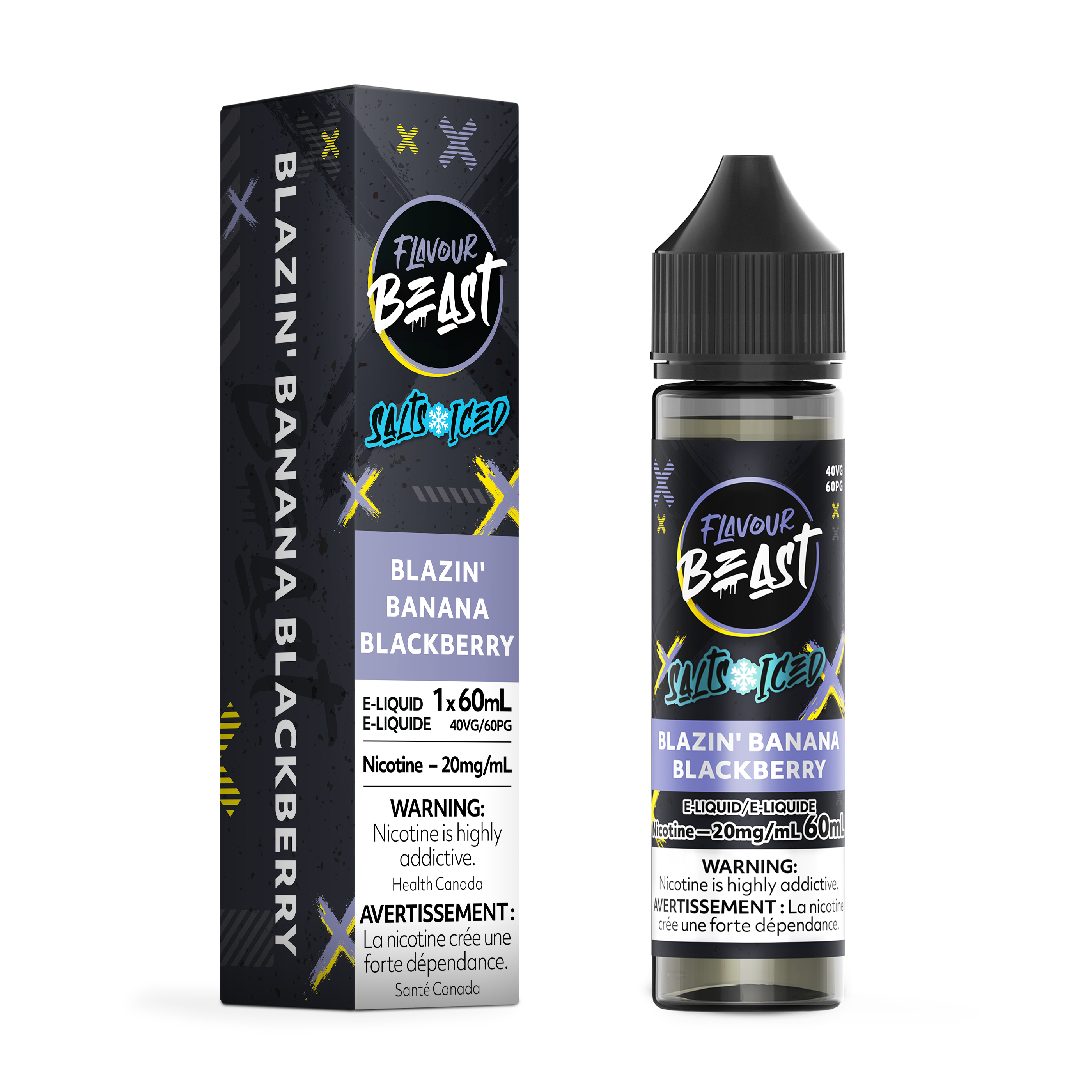 BLAZIN' BANANA BLACKBERRY (ICED) - FLAVOUR BEAST E LIQUID (60mL) (ONTARIO)