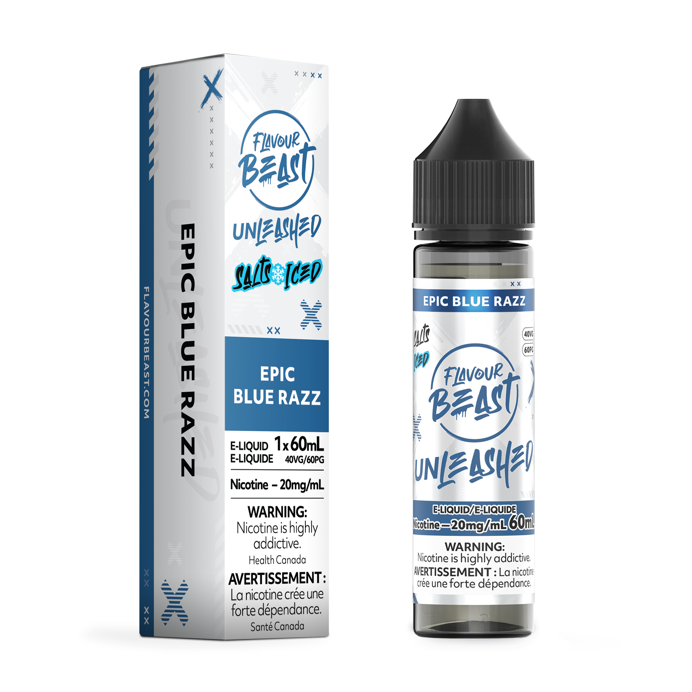 EPIC BLUE RAZZ (ICED) - FB UNLEASHED E LIQUID (60mL)