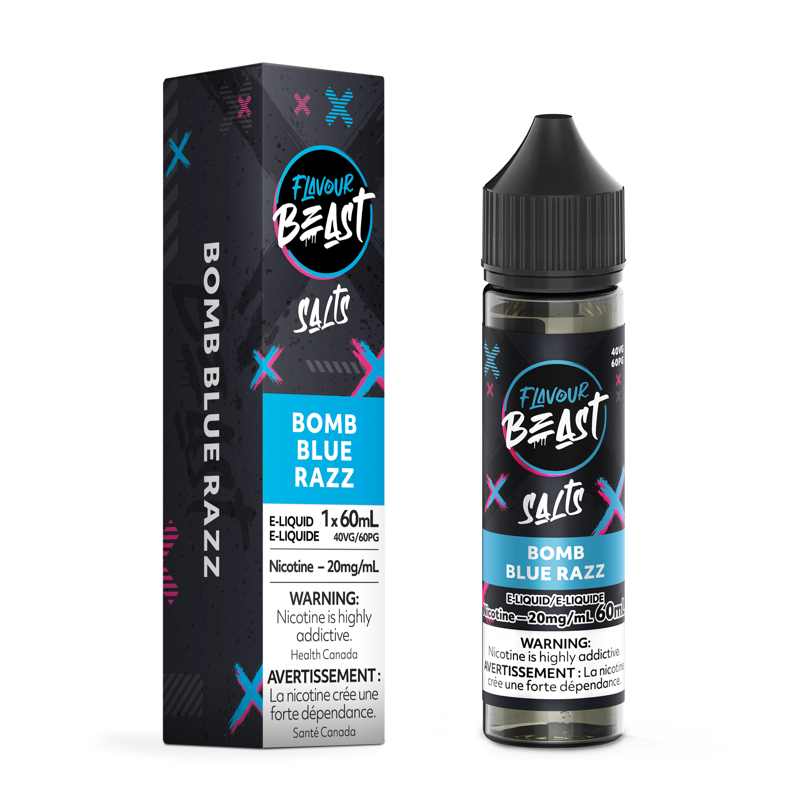 BOMB BLUE RAZZ - FLAVOUR BEAST E LIQUID (60mL) (ONTARIO)