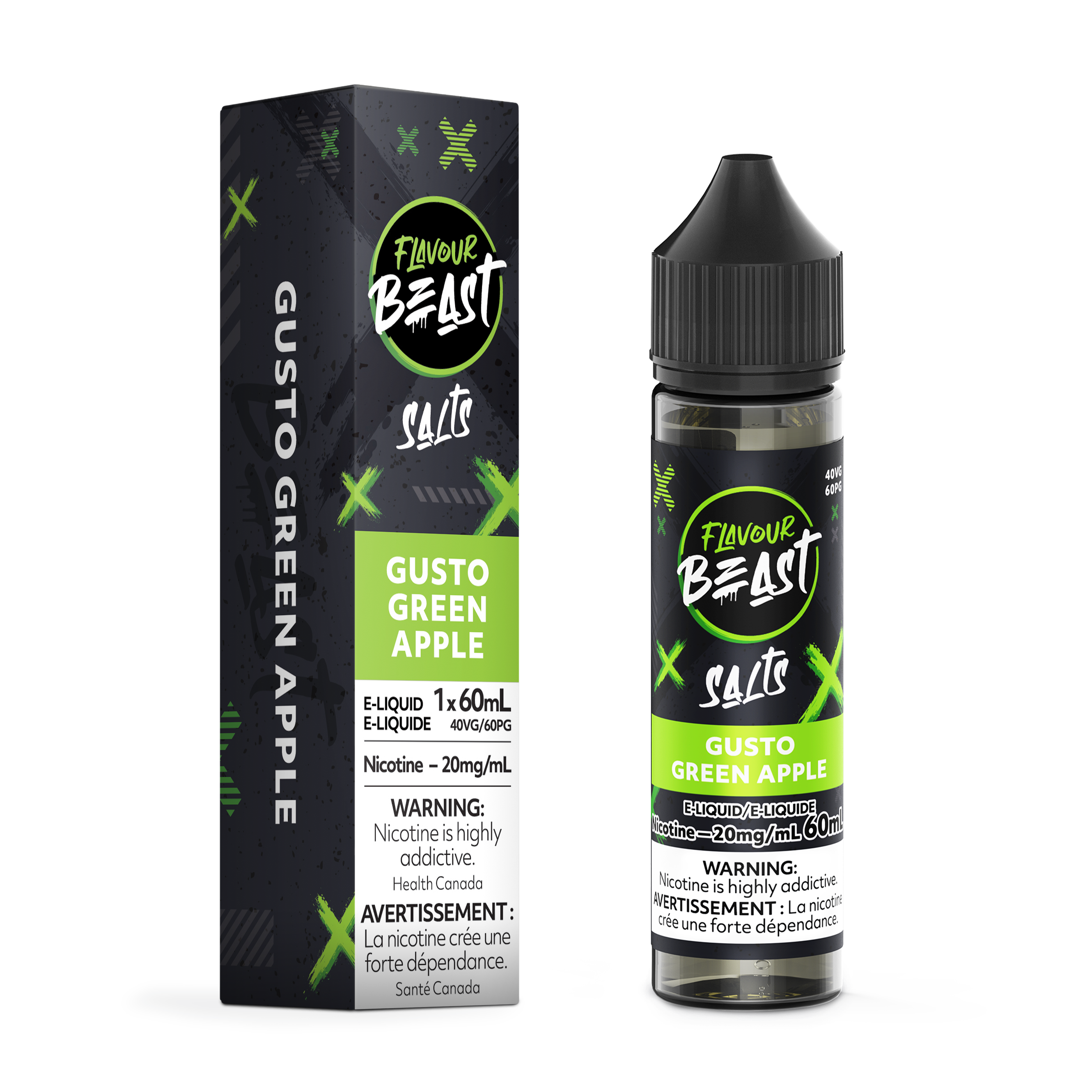GUSTO GREEN APPLE - FLAVOUR BEAST E LIQUID (60mL) (ONTARIO)
