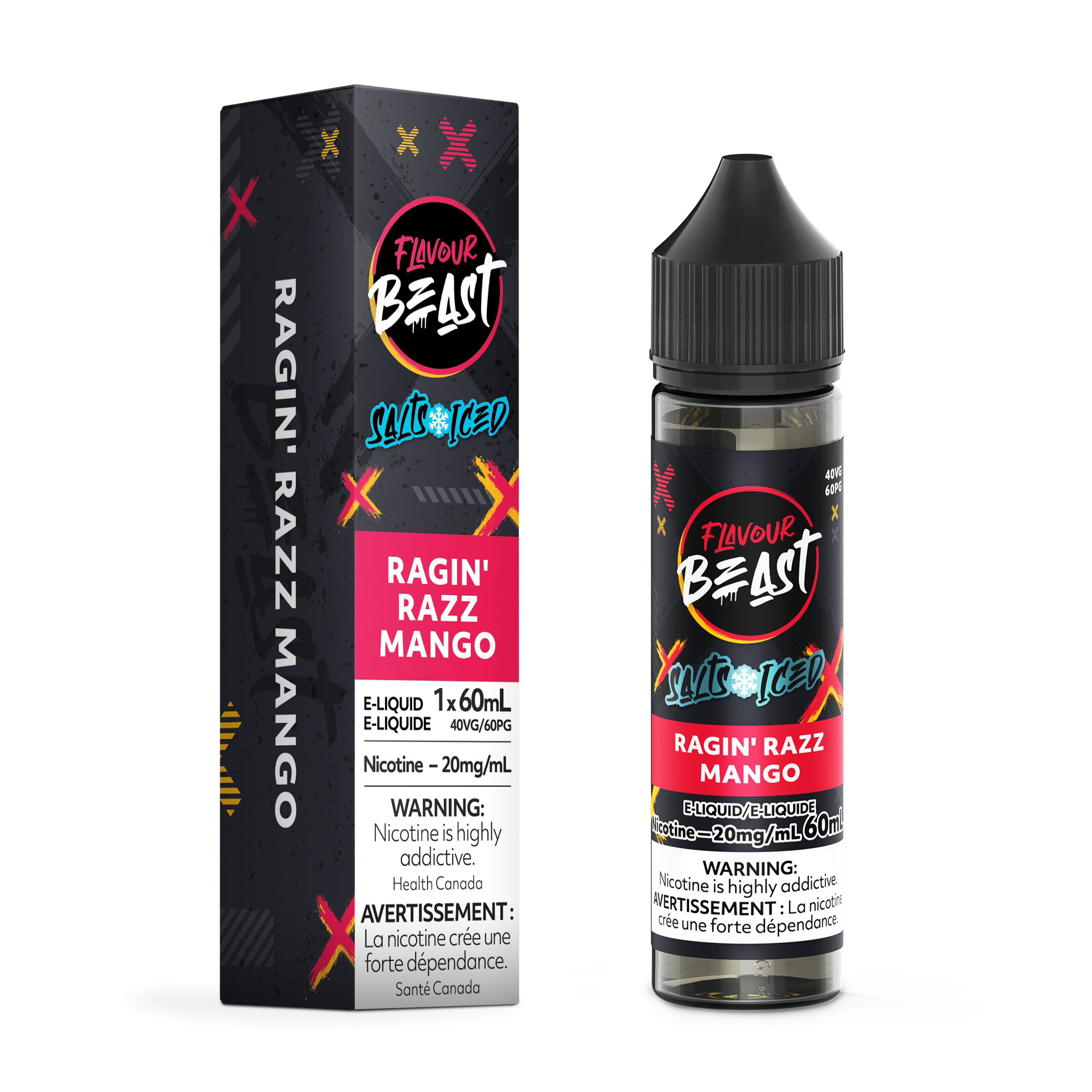 RAGIN' RAZZ MANGO (ICED) - FLAVOUR BEAST E LIQUID (60mL) (ONTARIO)