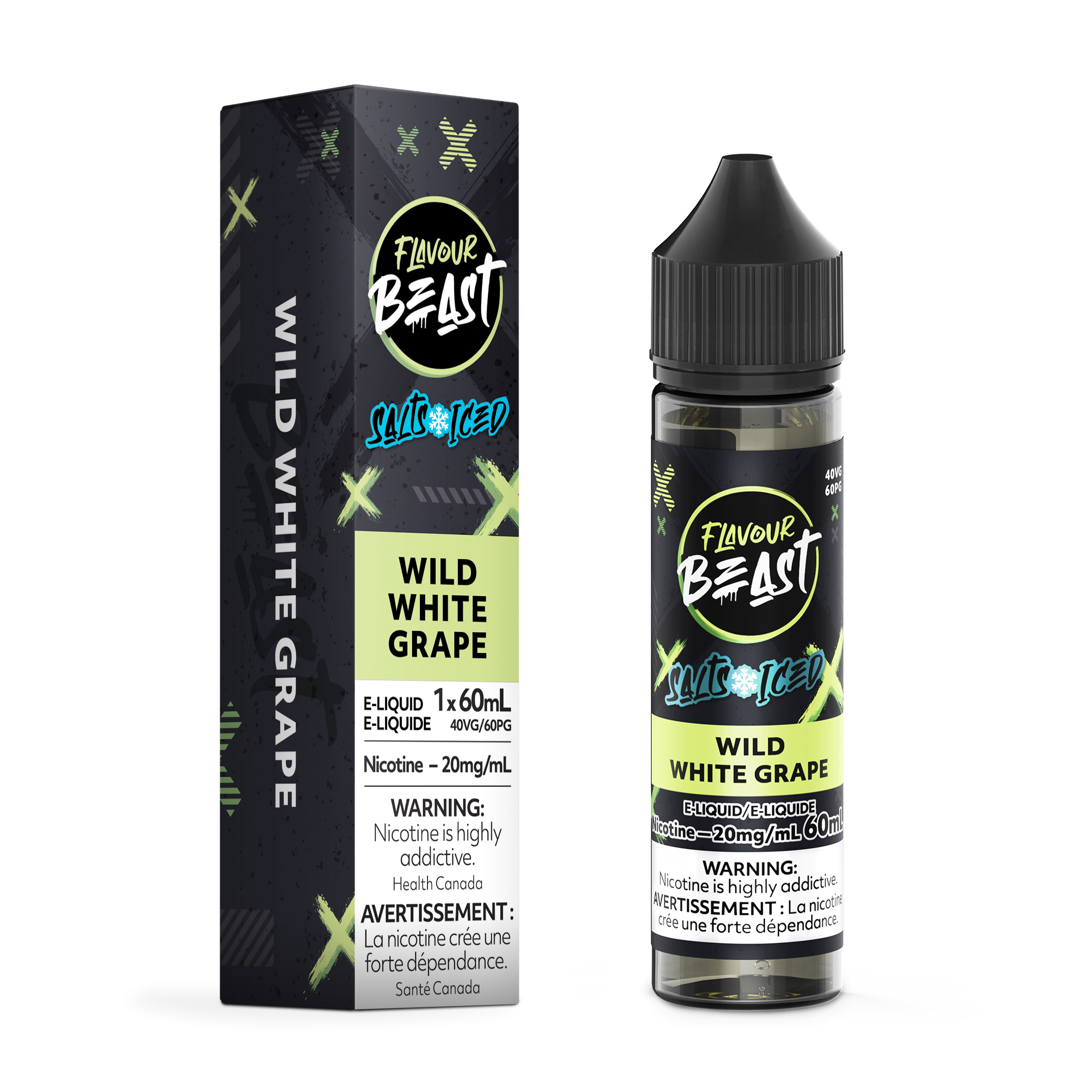 WILD WHITE GRAPE (ICED) - FLAVOUR BEAST E LIQUID (60mL) (ONTARIO)