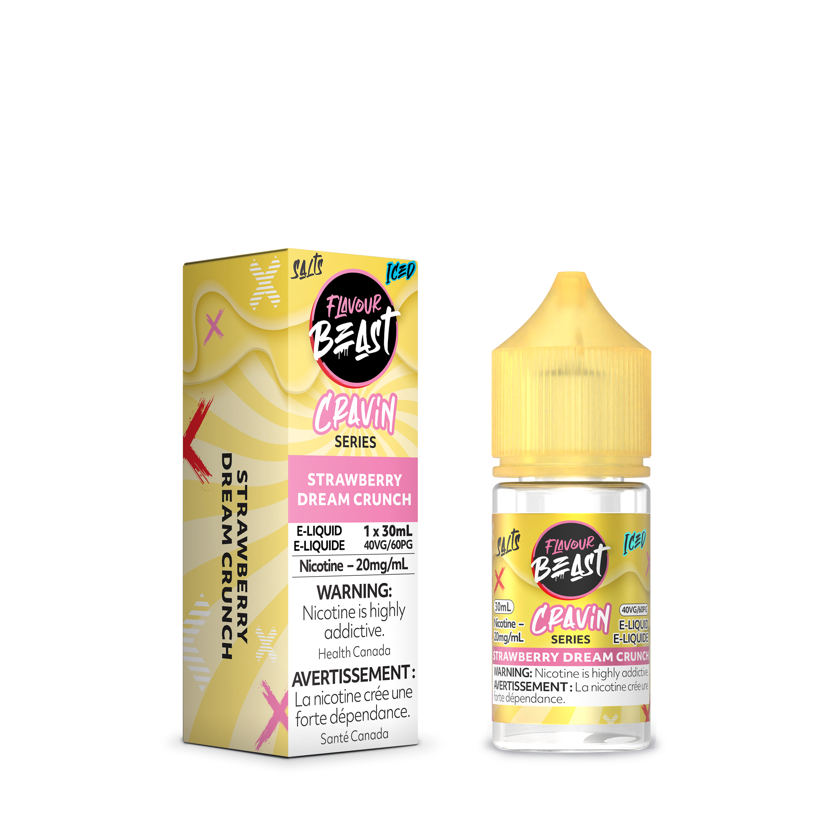 STRAWBERRY DREAM CRUNCH (ICED) - FLAVOUR BEAST CRAVIN' E-LIQUID (30mL) (ONTARIO)