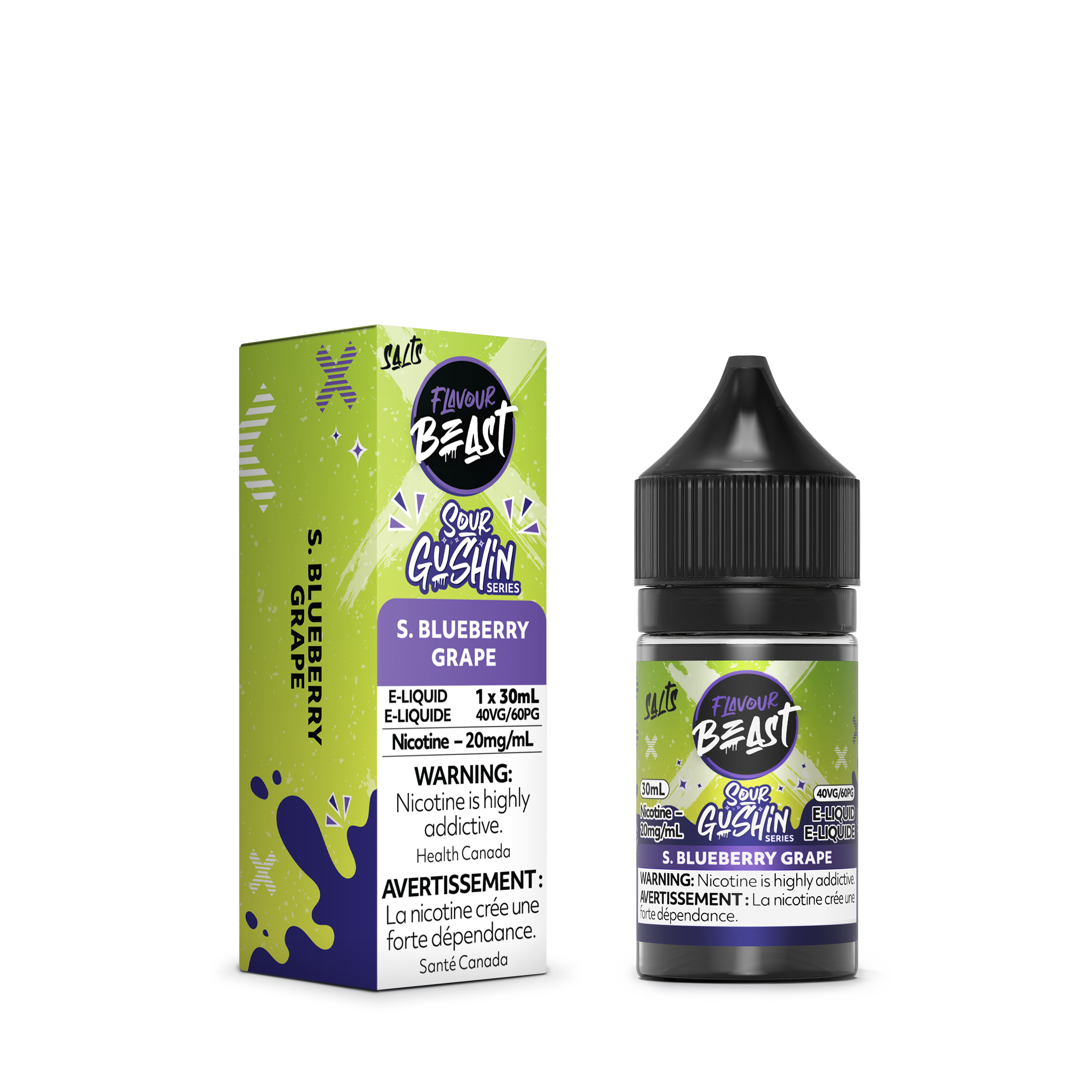 GUSHIN S. BLUEBERRY GRAPE - FLAVOUR BEAST E LIQUID (30mL)
