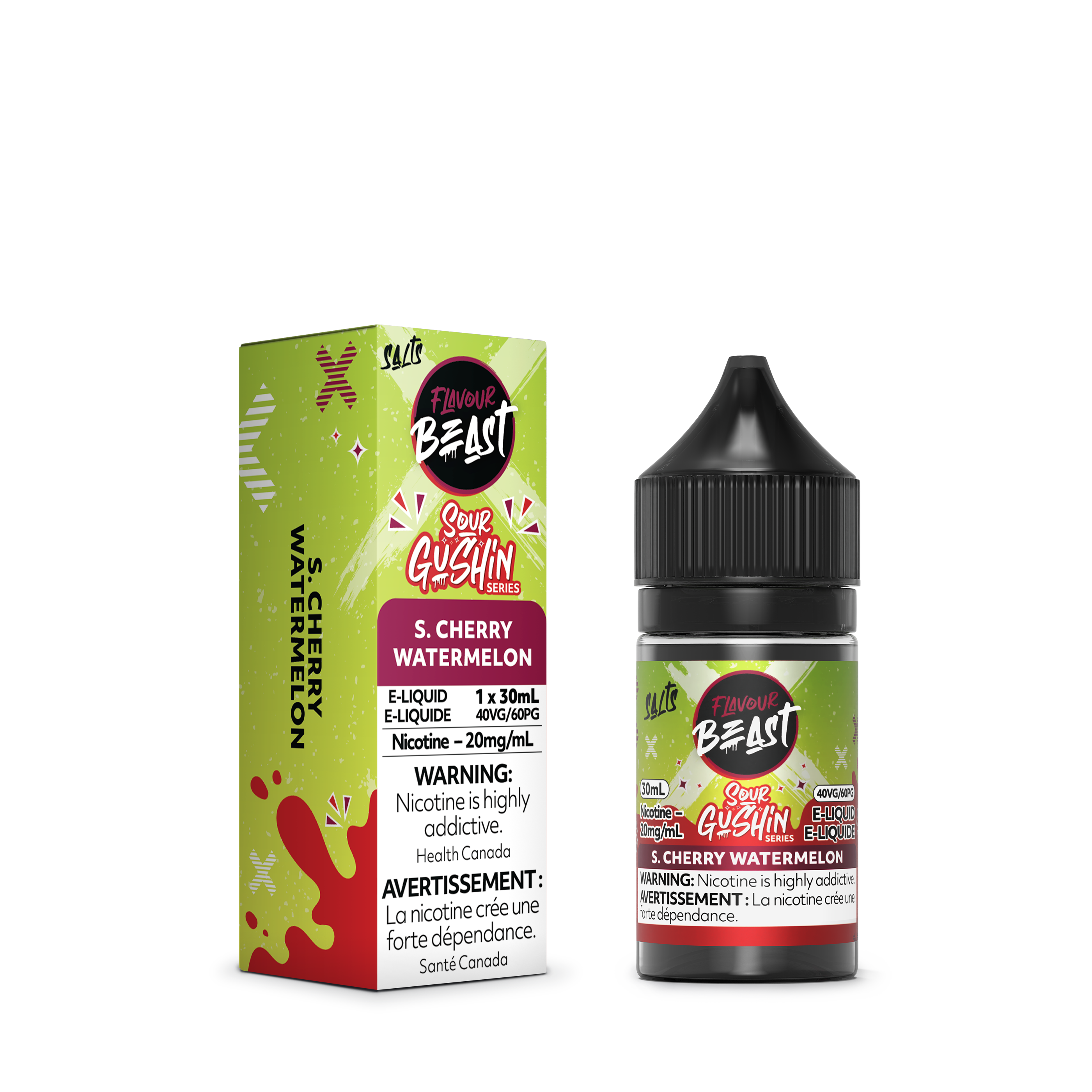 GUSHIN S. CHERRY WATERMELON - FLAVOUR BEAST E LIQUID (30mL)