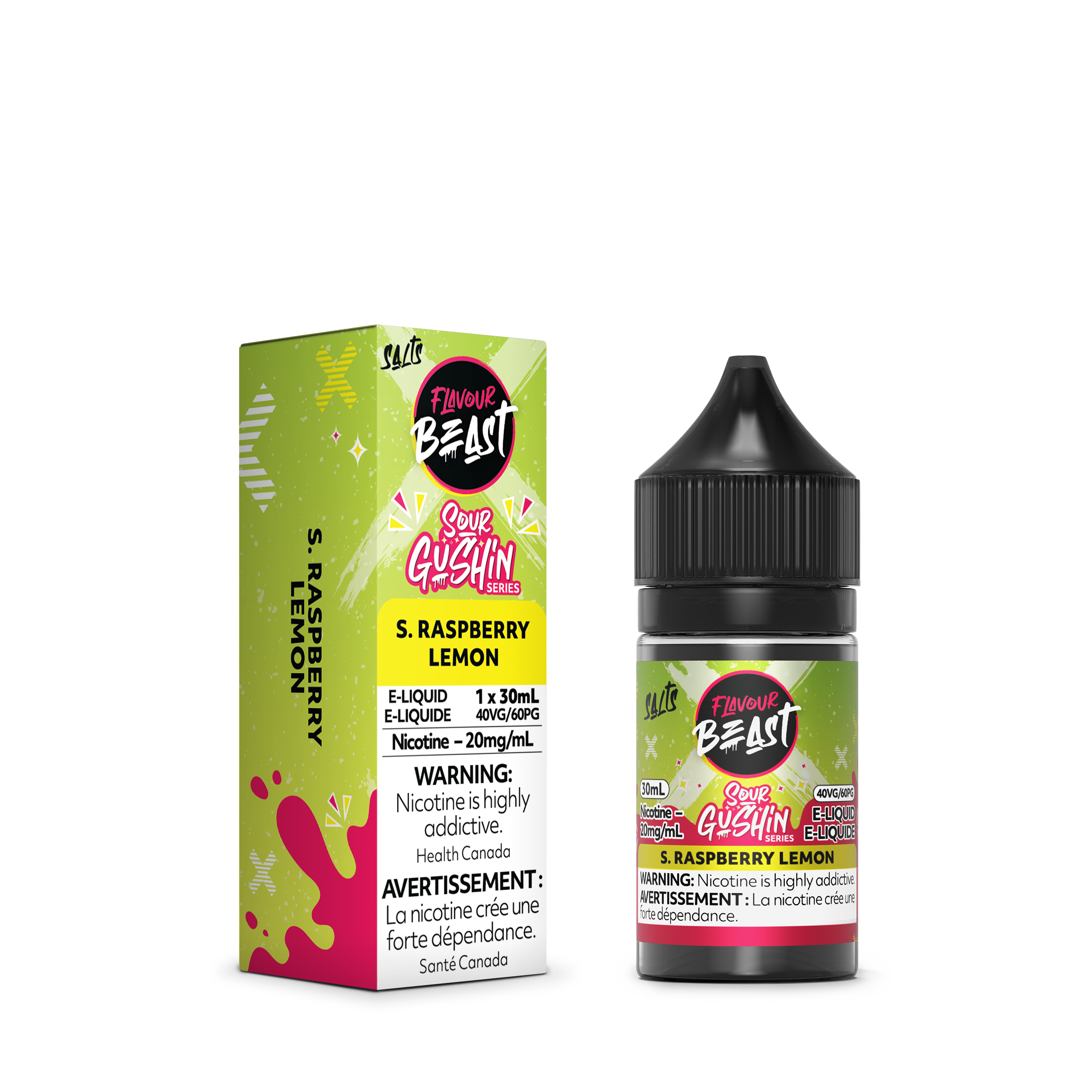 GUSHIN S. RASPBERRY LEMON - FLAVOUR BEAST E LIQUID (30mL)