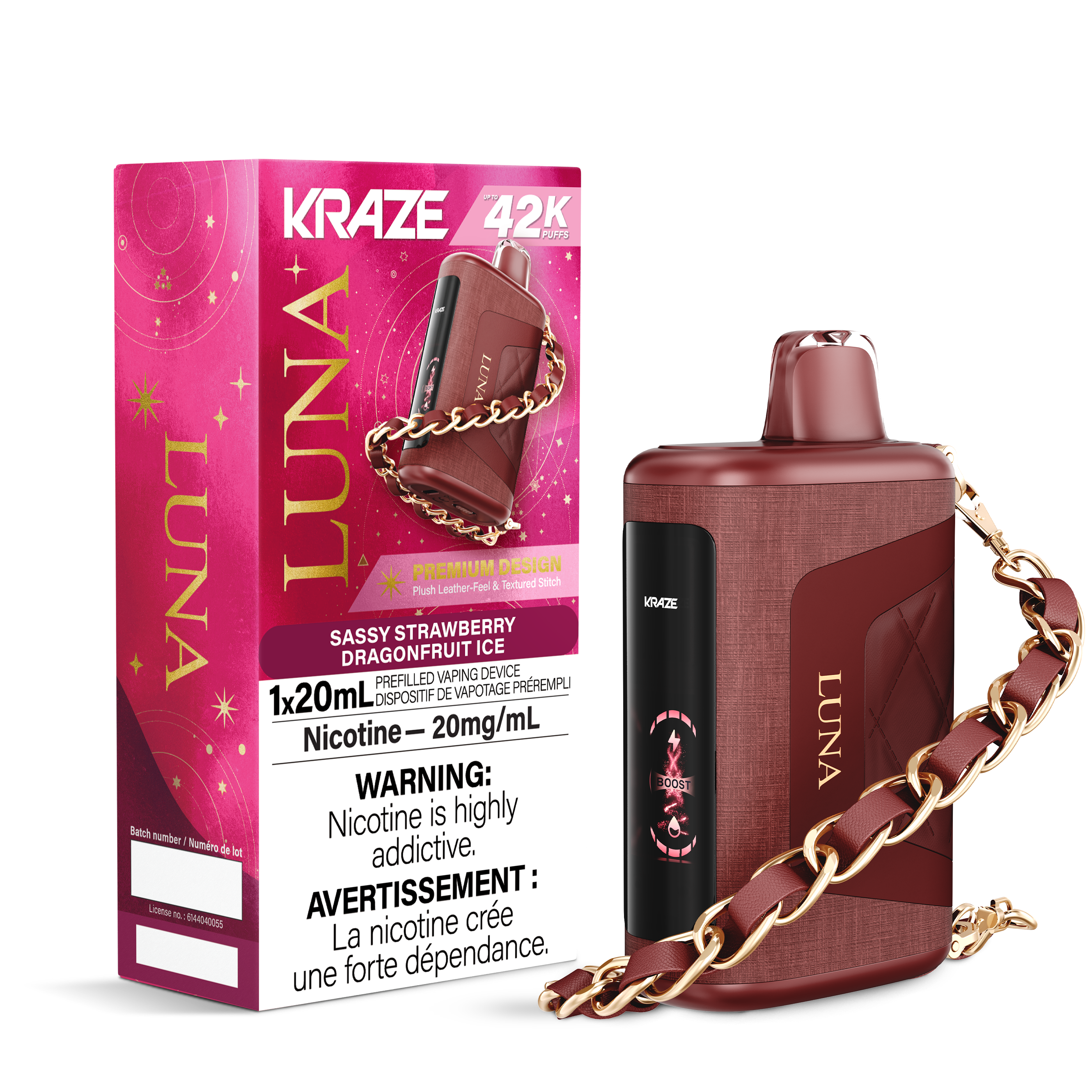 SASSY STRAWBERRY DRAGONFRUIT ICE - KRAZE LUNA (ONTARIO)