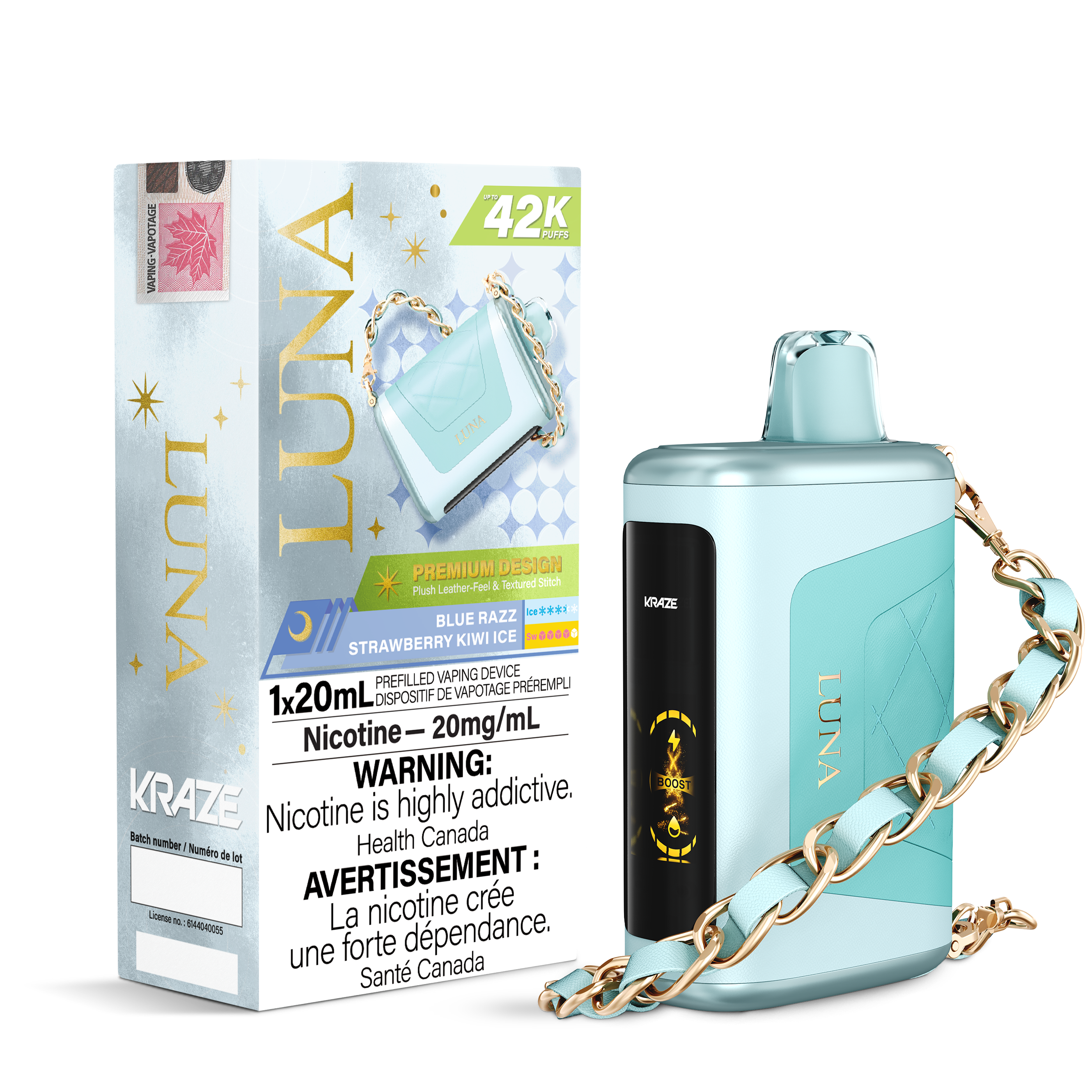 BLUE RAZZ STRAWBERRY KIWI ICE - KRAZE LUNA (ONTARIO)