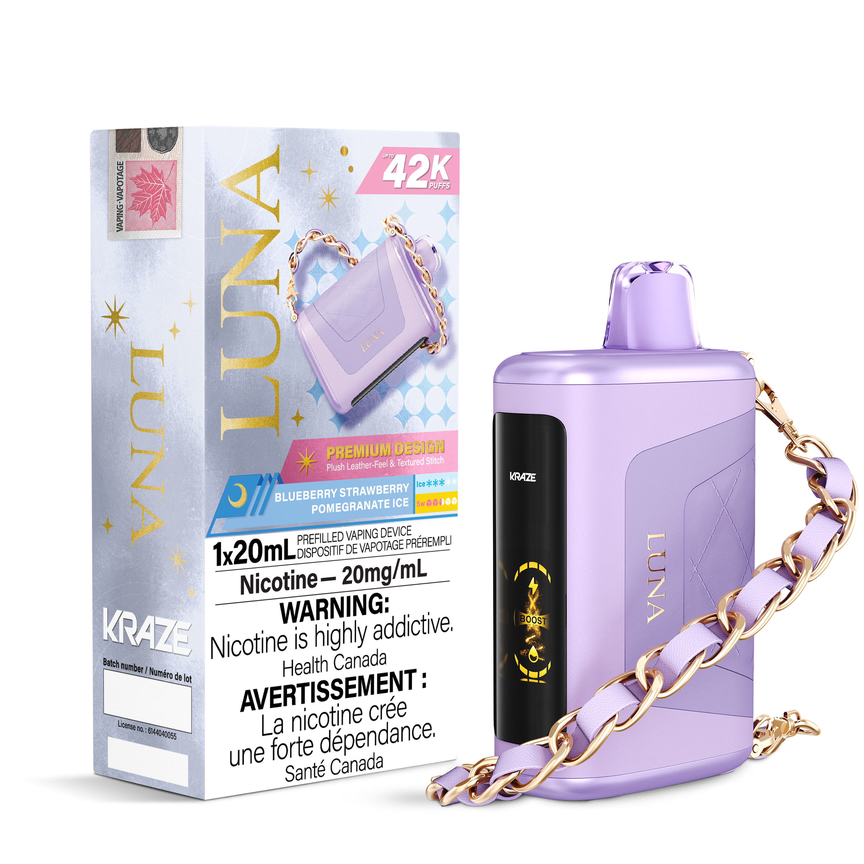 BLUEBERRY STRAWBERRY POMEGRANATE ICE - KRAZE LUNA (ONTARIO)