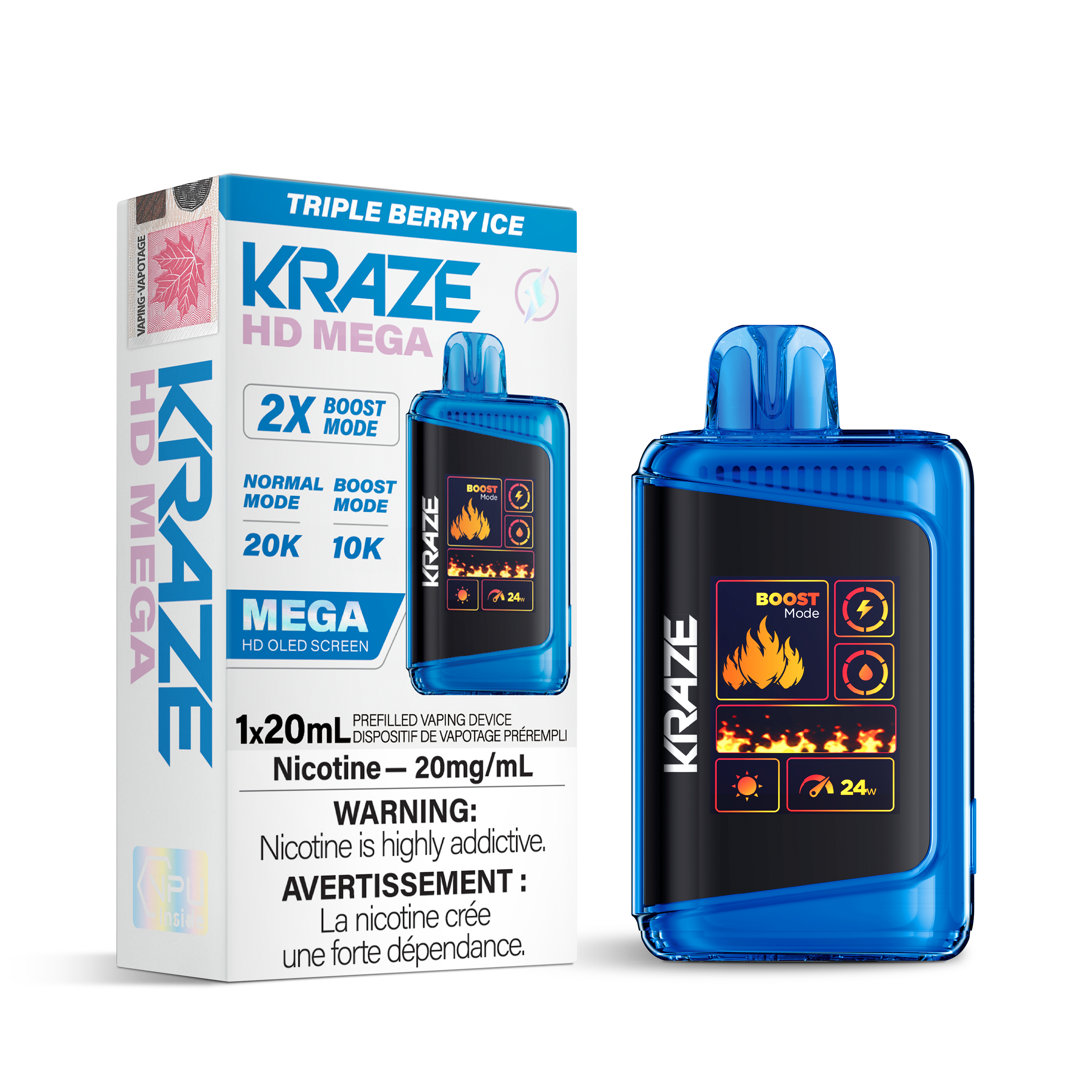 TRIPLE BERRY ICE - KRAZE HD MEGA