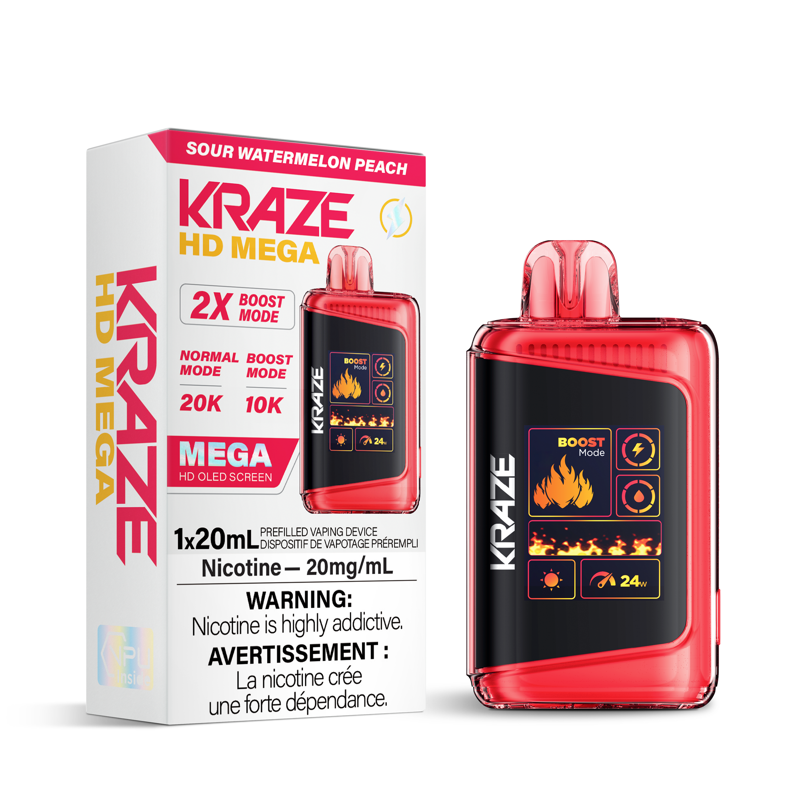 SOUR WATERMELON PEACH - KRAZE HD MEGA