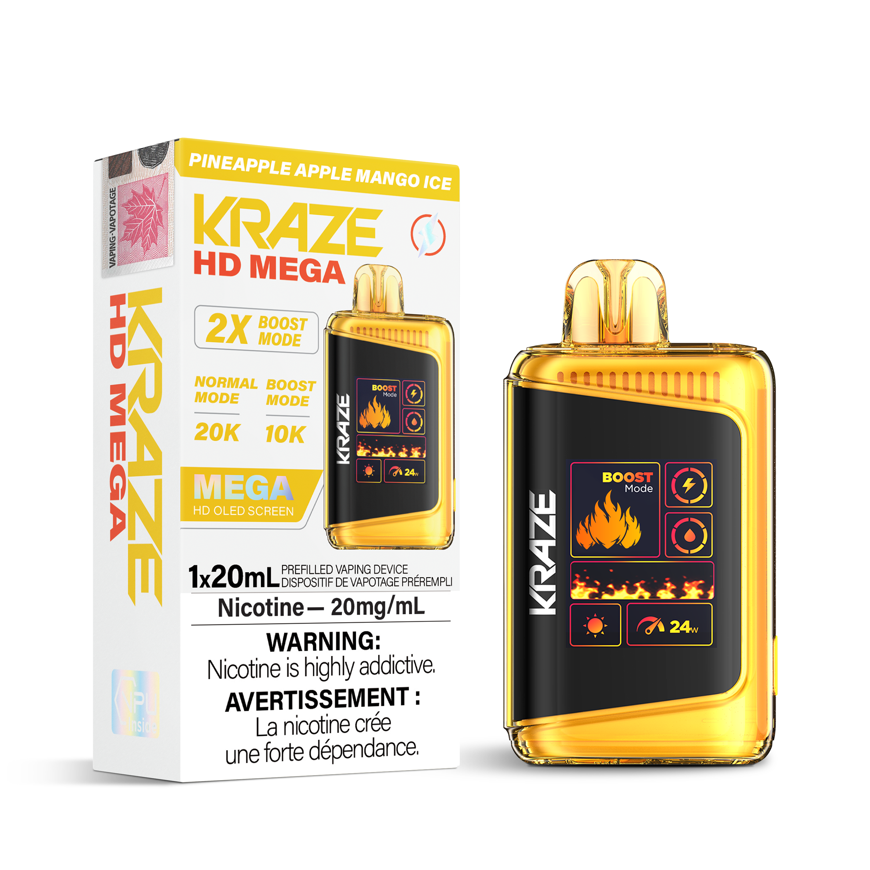 PINEAPPLE APPLE MANGO ICE - KRAZE HD MEGA