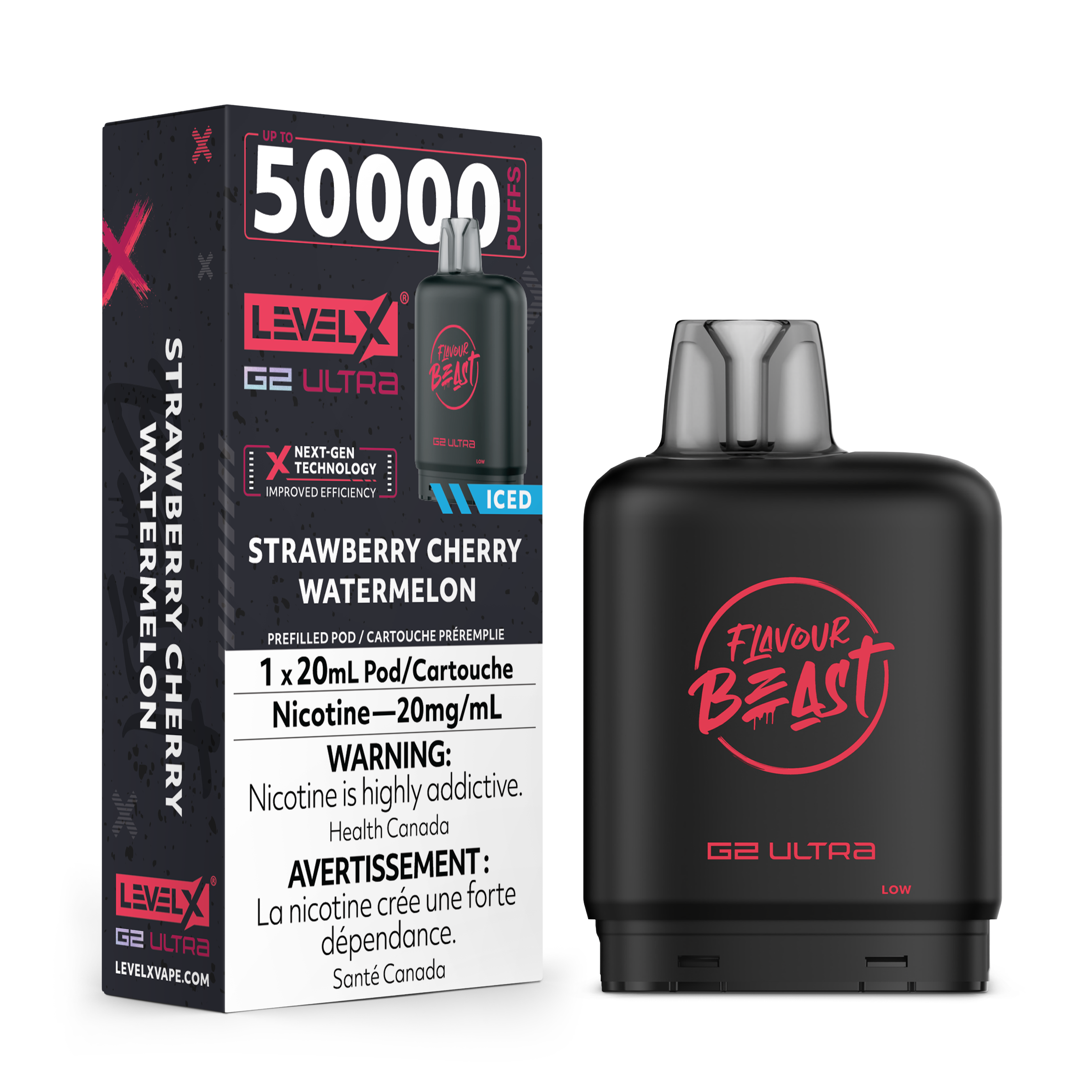 STRAWBERRY CHERRY WATERMELON - FLAVOUR BEAST LEVEL X G2 ULTRA (20mL) (ONTARIO)