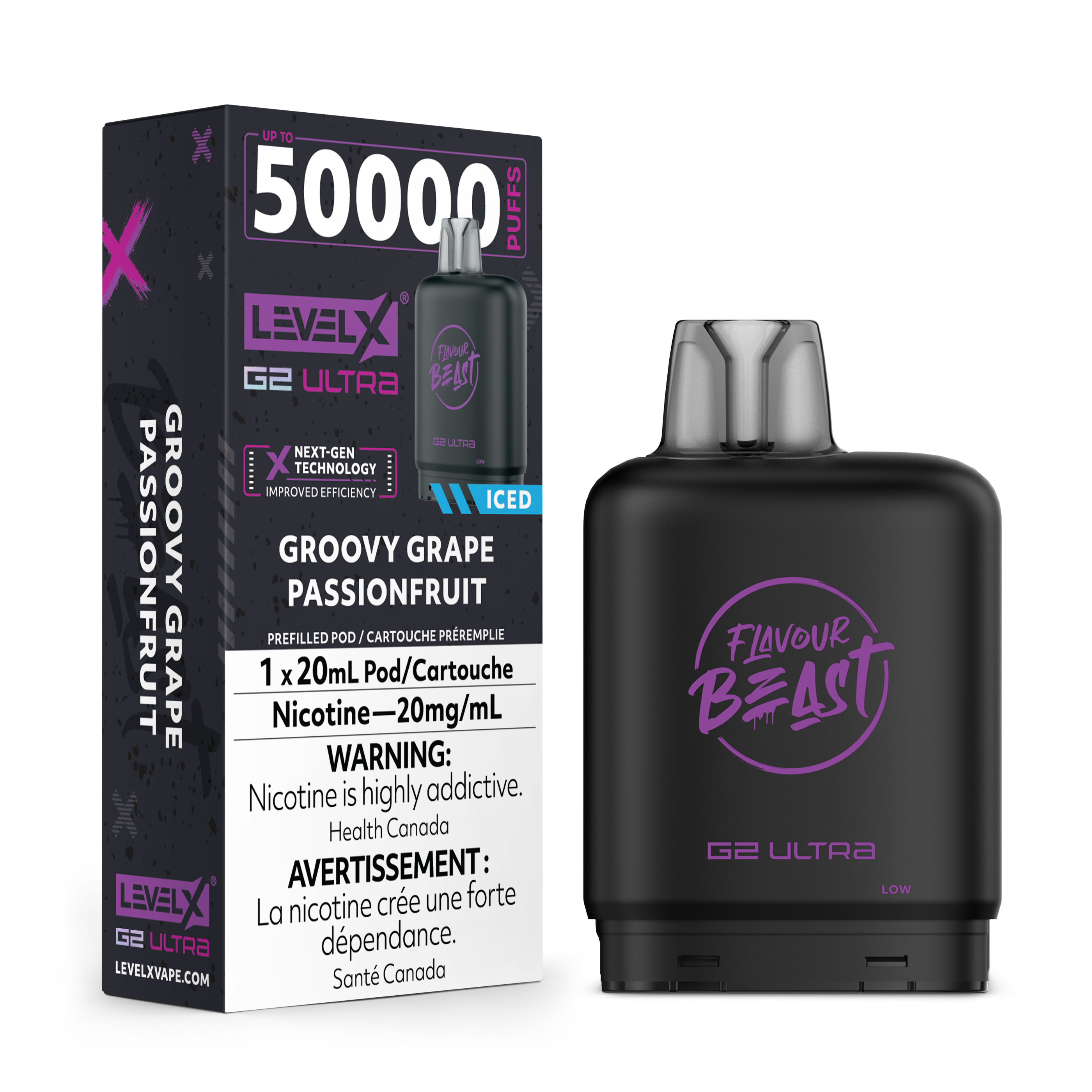 GROOVY GRAPE PASSIONFRUIT - FLAVOUR BEAST LEVEL X G2 ULTRA (20mL) (ONTARIO)