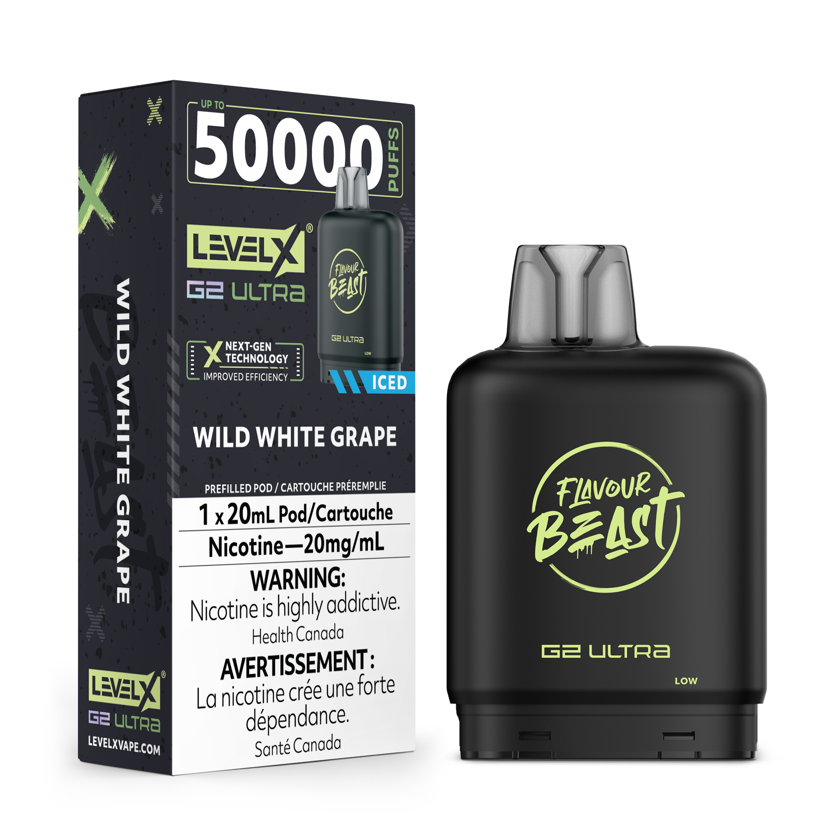 WILD WHITE GRAPE - FLAVOUR BEAST LEVEL X G2 ULTRA (20mL) (ZERO NICOTINE)