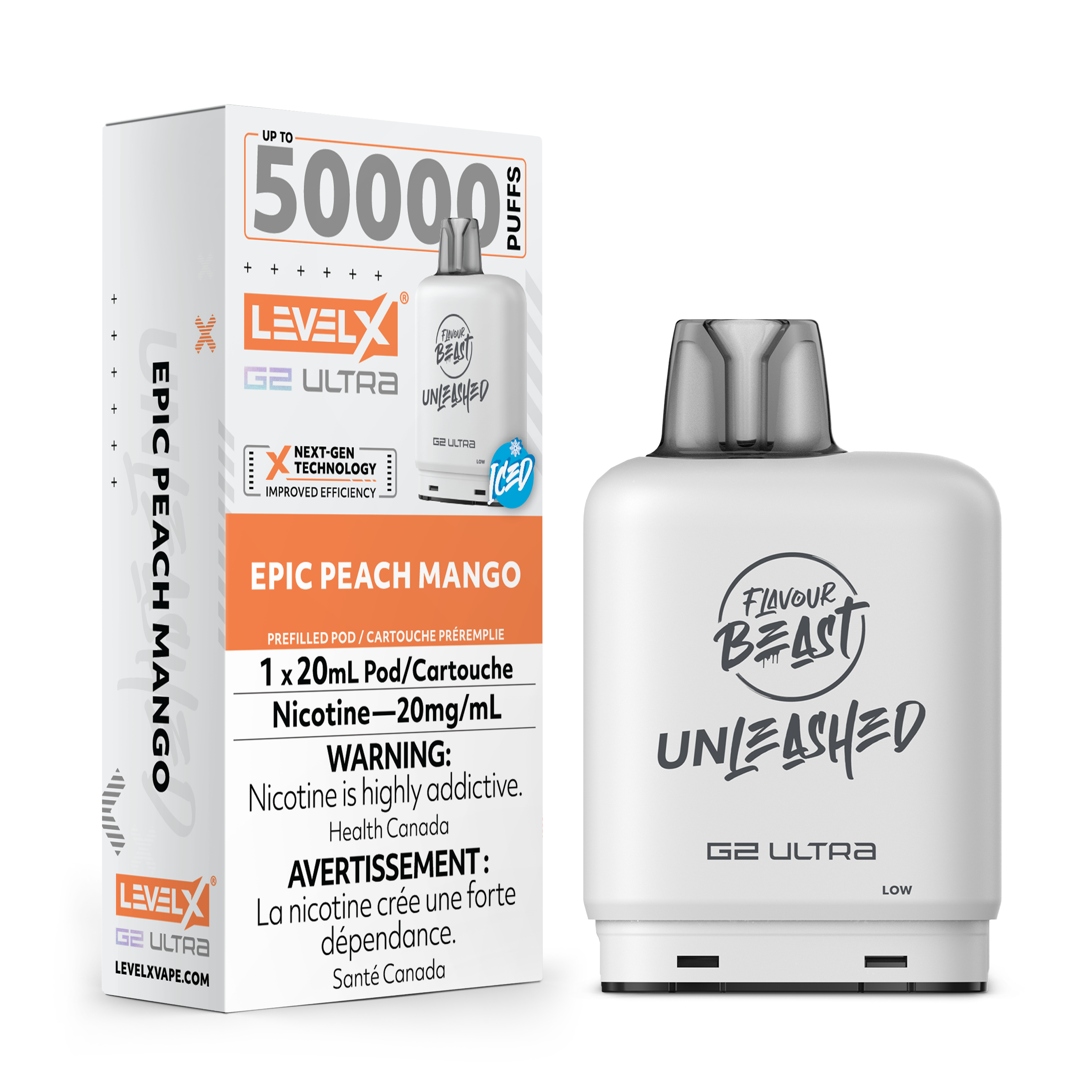 EPIC PEACH MANGO - LEVEL X FB UNLEASHED G2 ULTRA (20mL) (ONTARIO)