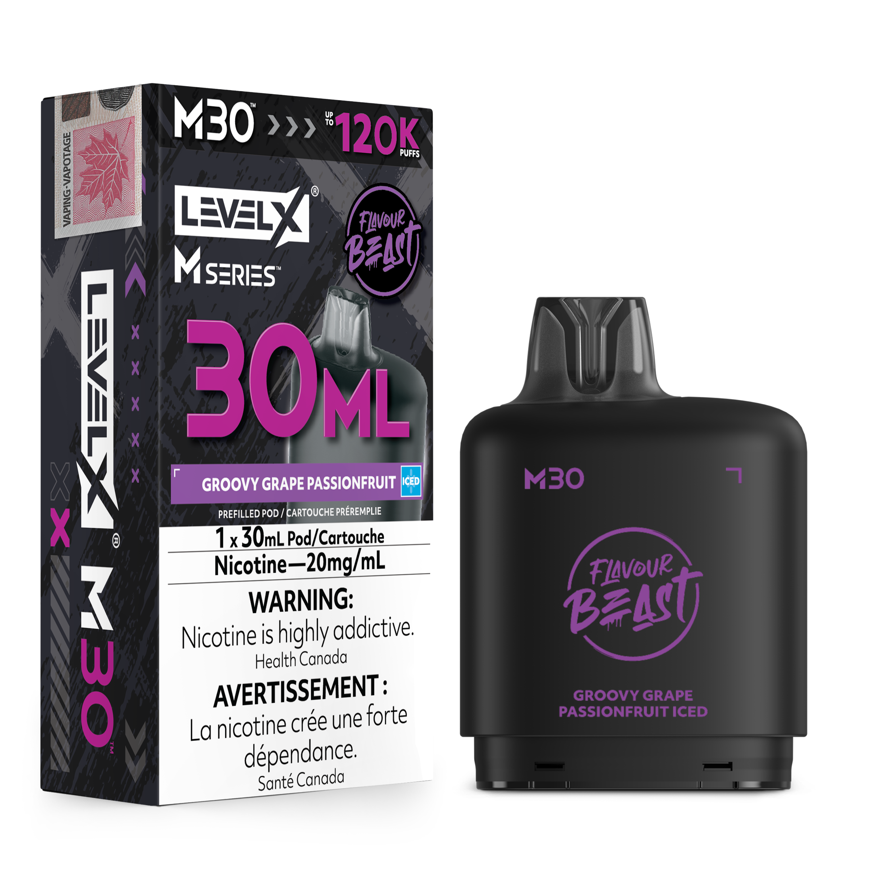 GROOVY GRAPE PASSIONFRUIT ICED - LEVEL X M30 (30mL) *LEVEL X M DEVICE REQUIRED*