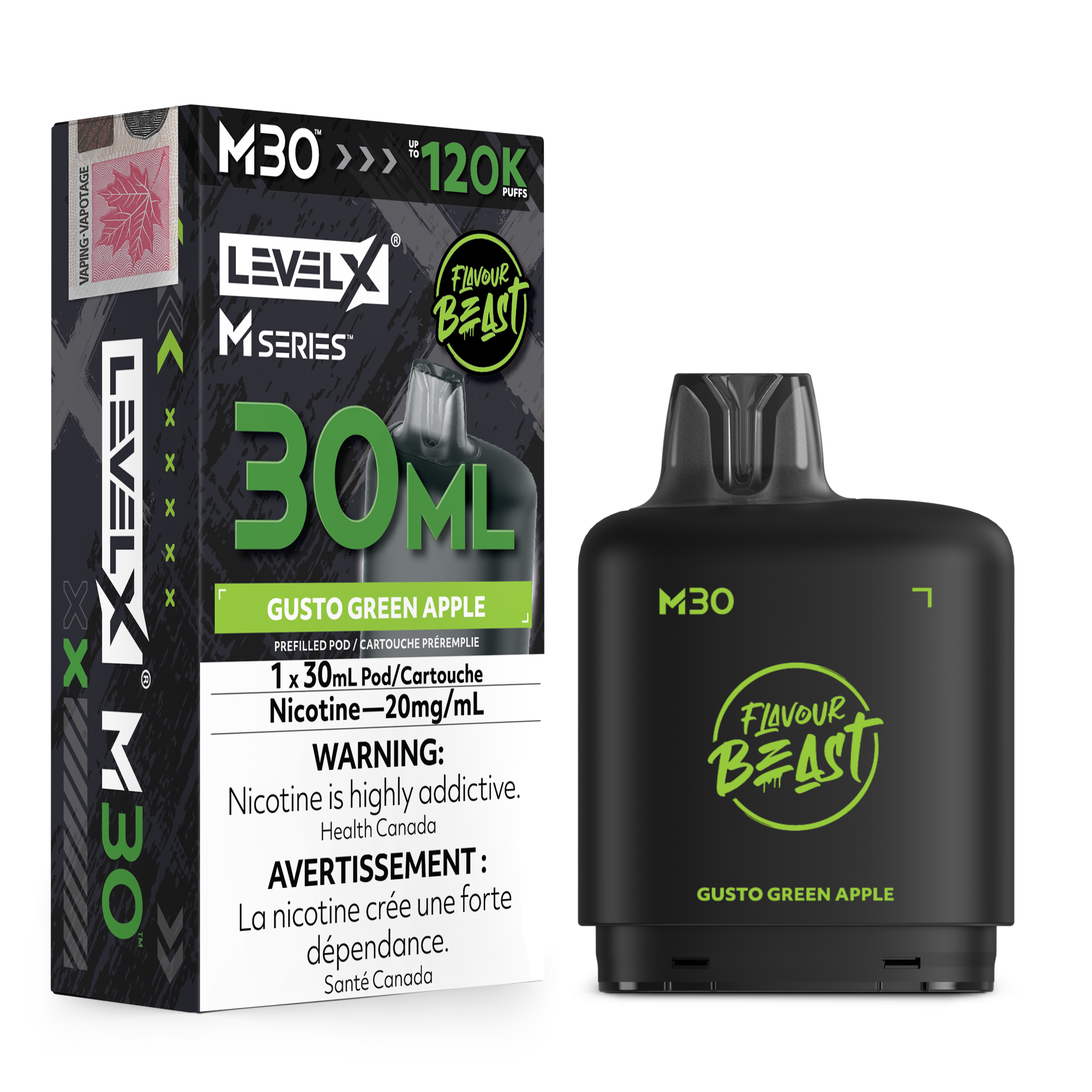 GUSTO GREEN APPLE - LEVEL X M30 (30mL) *LEVEL X M DEVICE REQUIRED*