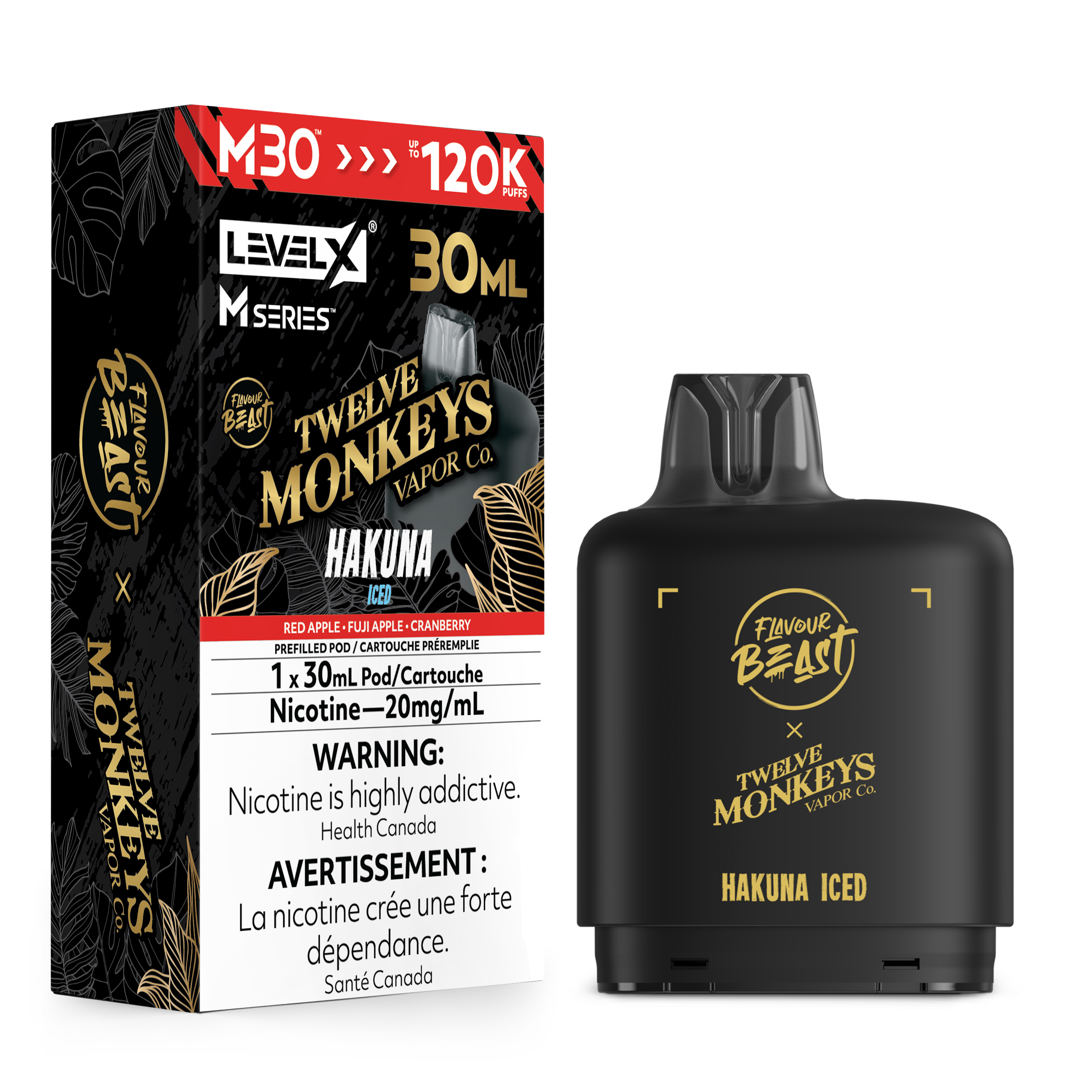 HAKUNA ICED - FB X 12 MONKEYS LEVEL X M30 (30mL) *LEVEL X M DEVICE REQUIRED*