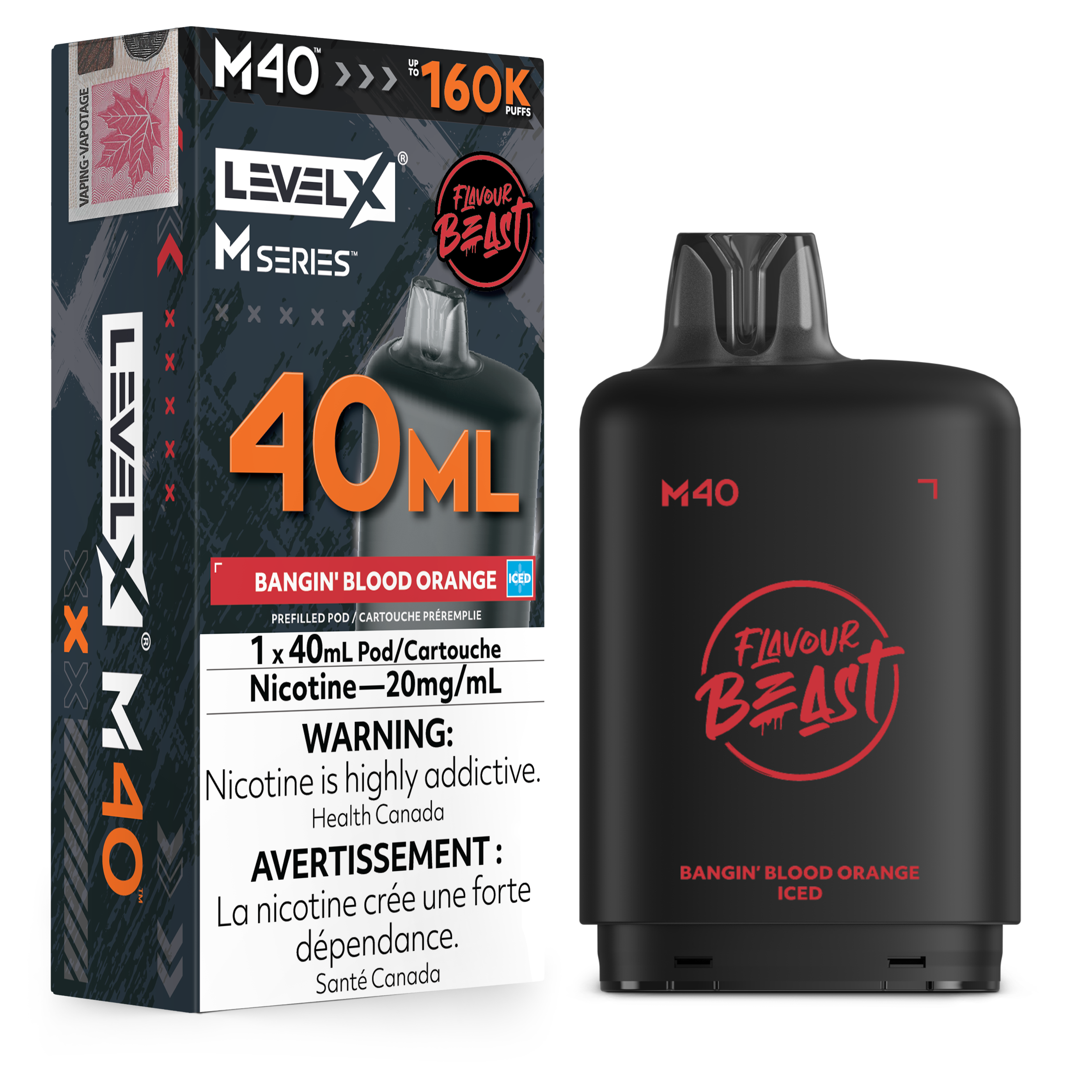 BANGIN' BLOOD ORANGE ICED - LEVEL X M40 (40mL) *LEVEL X M DEVICE REQUIRED*