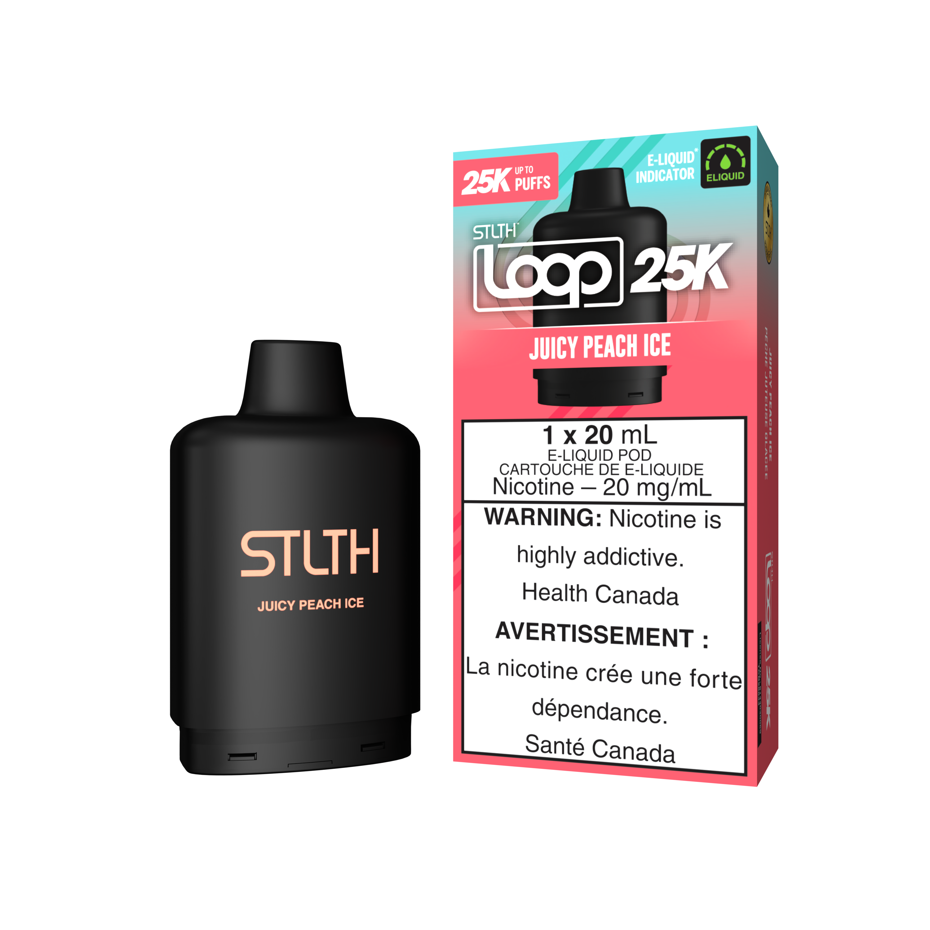 juicy peach ice vape juice JUICY PEACH ICE- STLTH LOOP 25K (20mL)