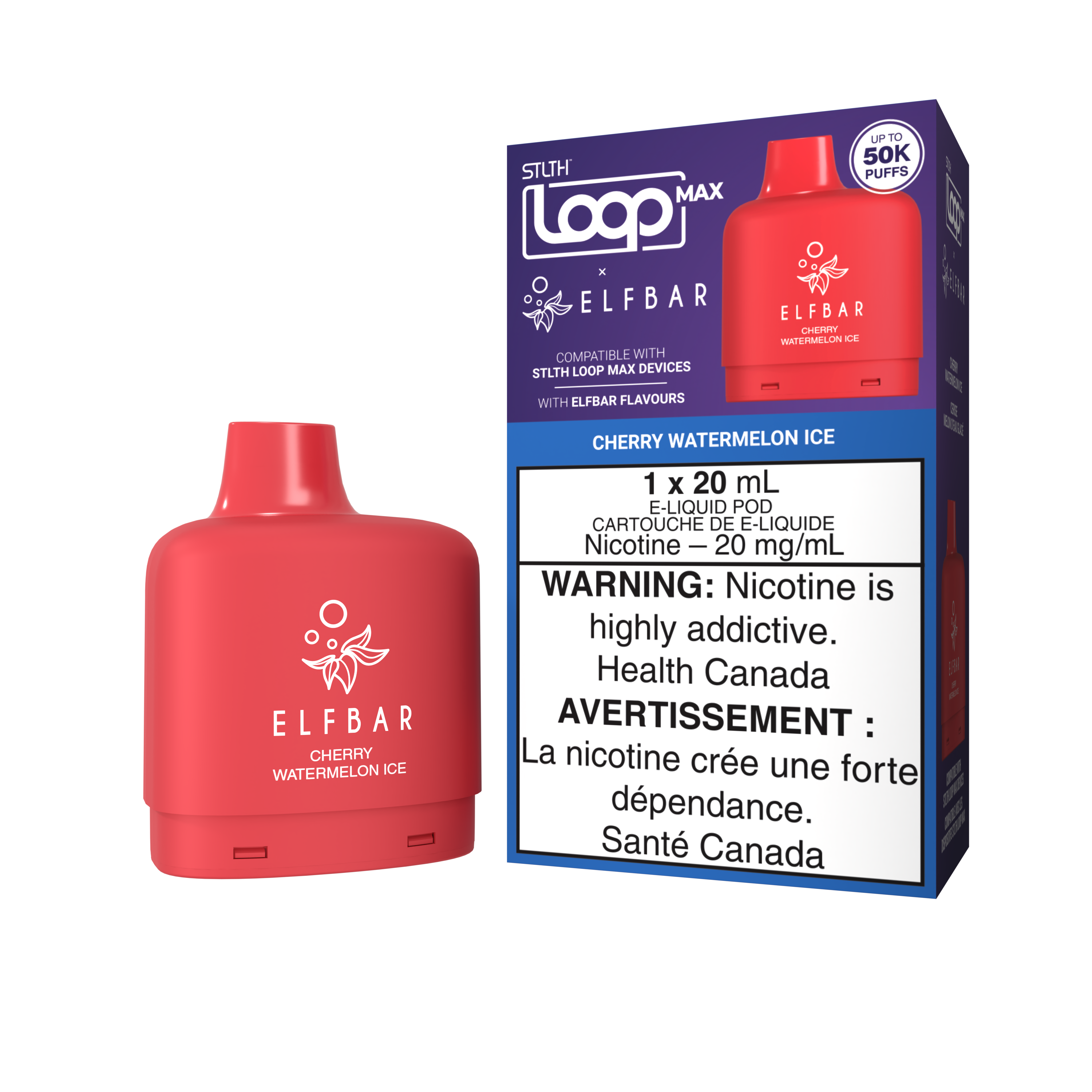 CHERRY WATERMELON ICE - STLTH LOOP MAX X ELFBAR POD (20mL)