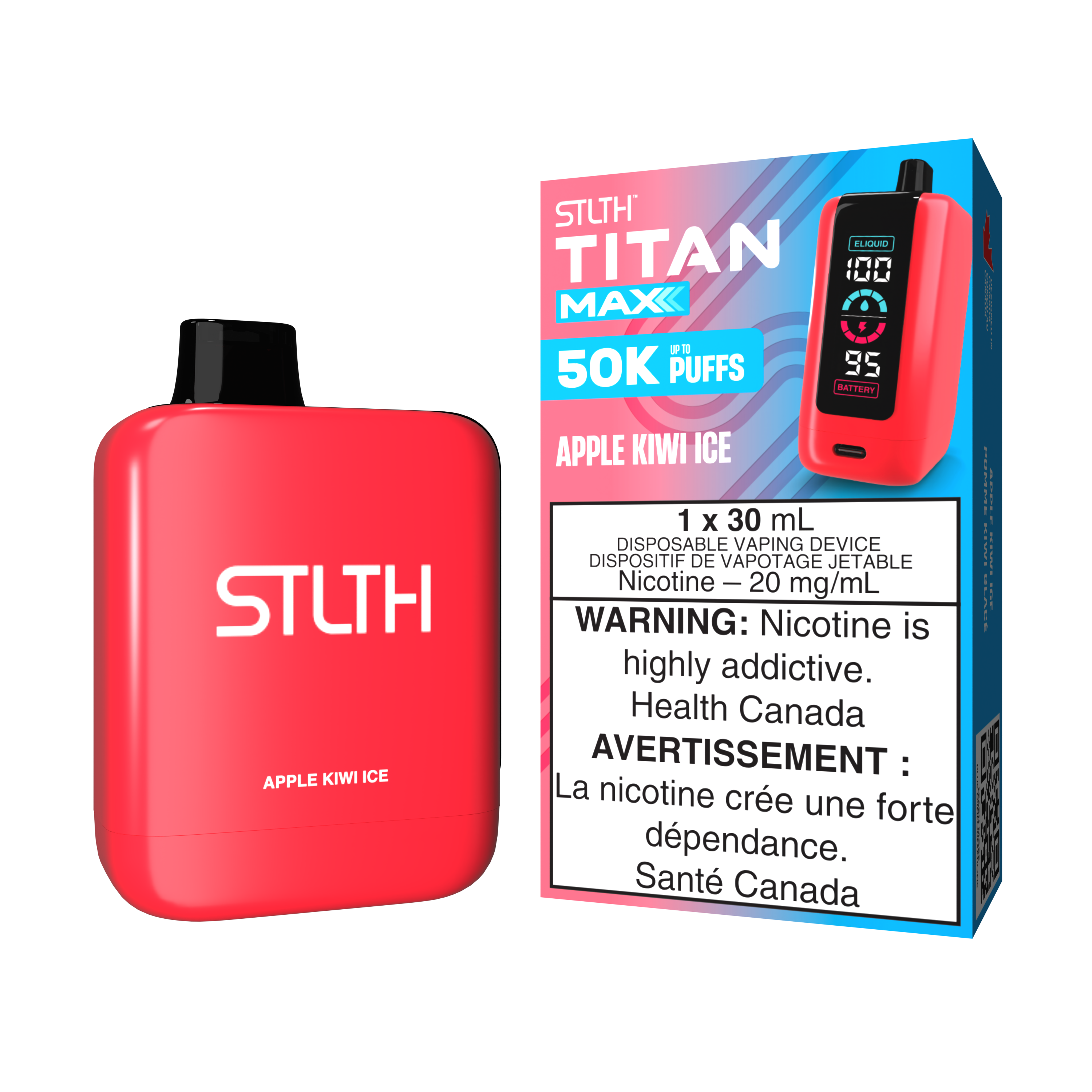 APPLE KIWI ICE - STLTH TITAN MAX DISPOSABLE (30mL) (ONTARIO)