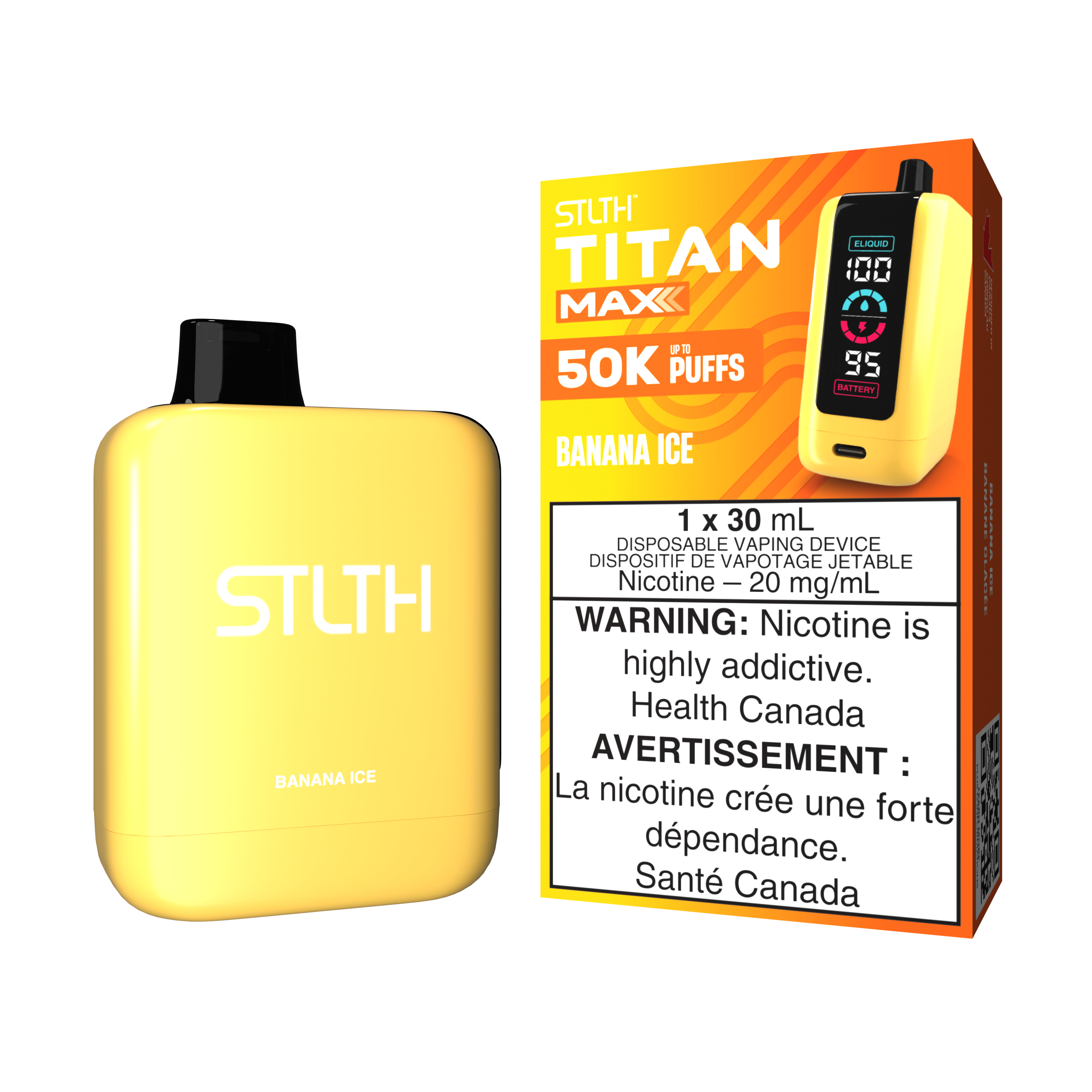 BANANA ICE - STLTH TITAN MAX DISPOSABLE (30mL) (ONTARIO)