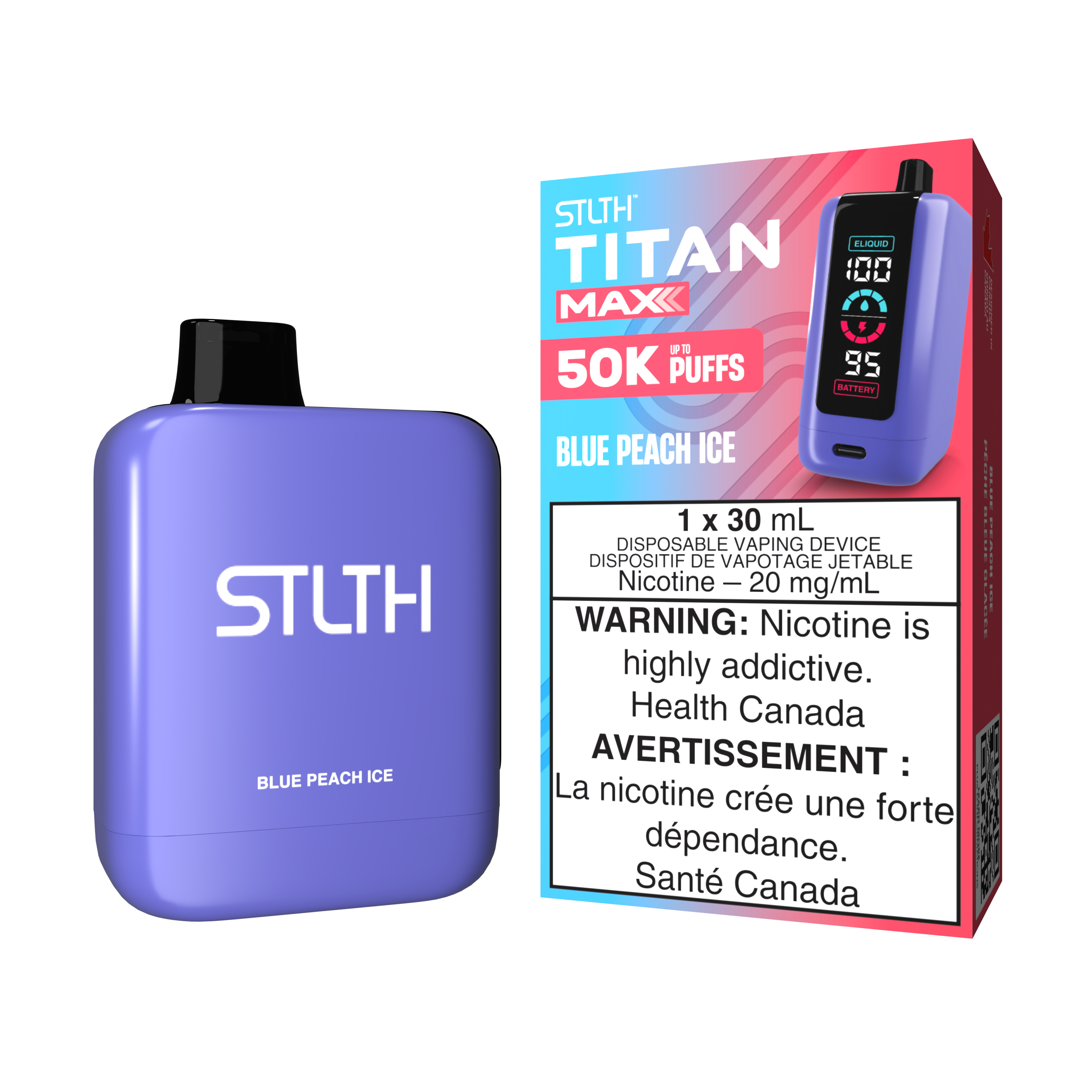 BLUE PEACH ICE - STLTH TITAN MAX DISPOSABLE (30mL) (ONTARIO)