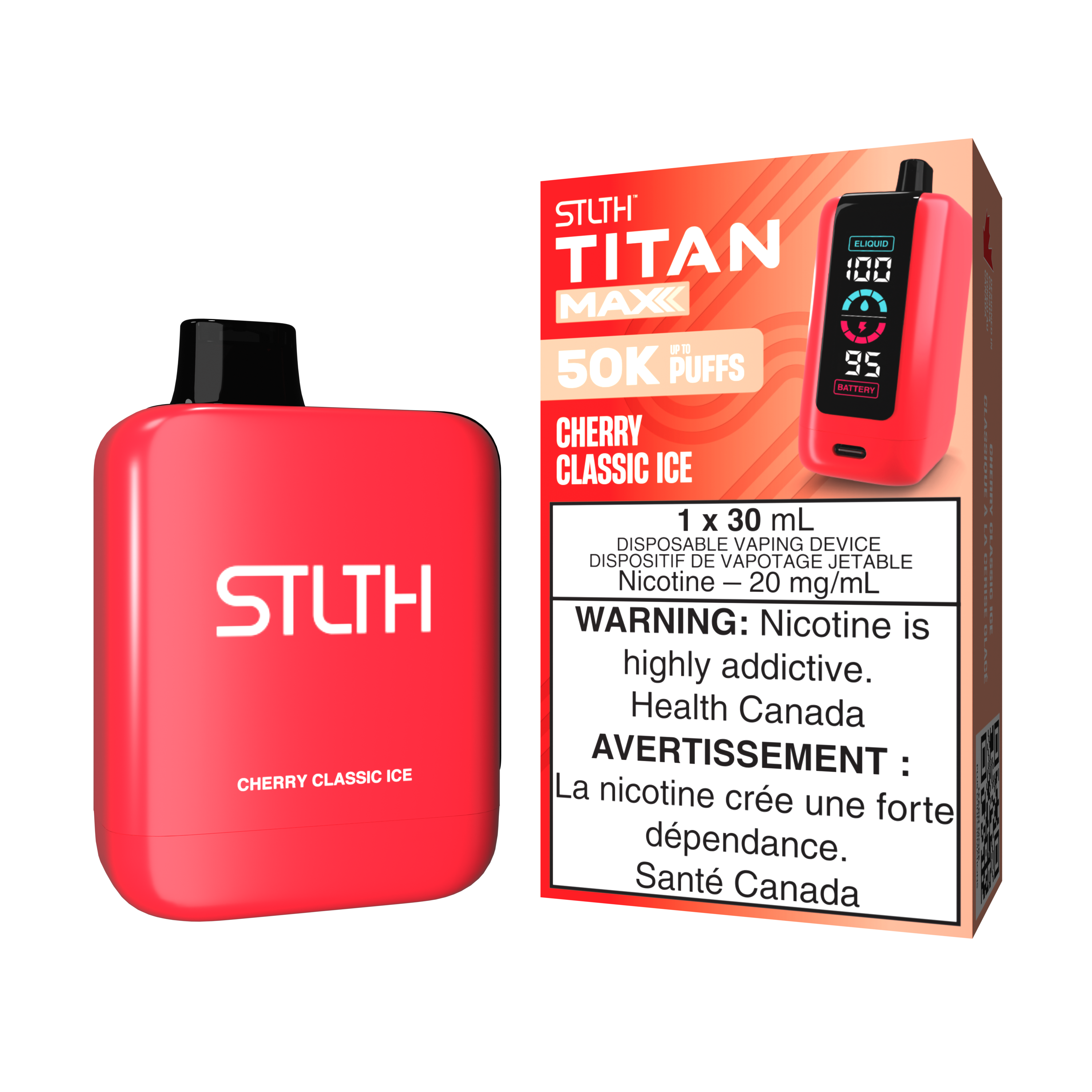 CHERRY CLASSIC ICE - STLTH TITAN MAX DISPOSABLE (30mL) (ONTARIO)